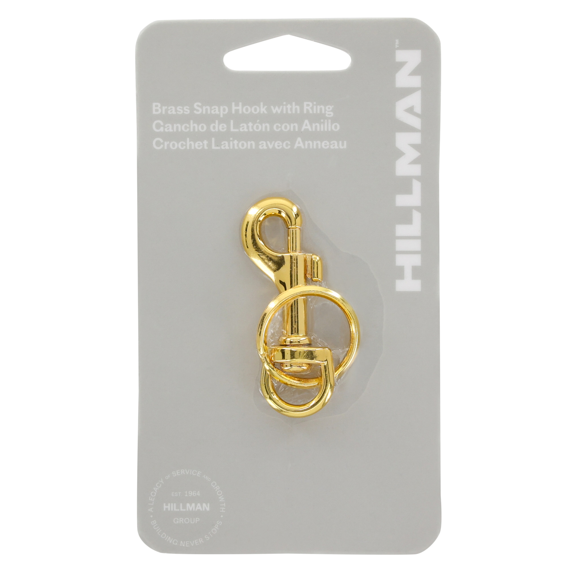 Hillman Brass Snap Hook with Key Ring