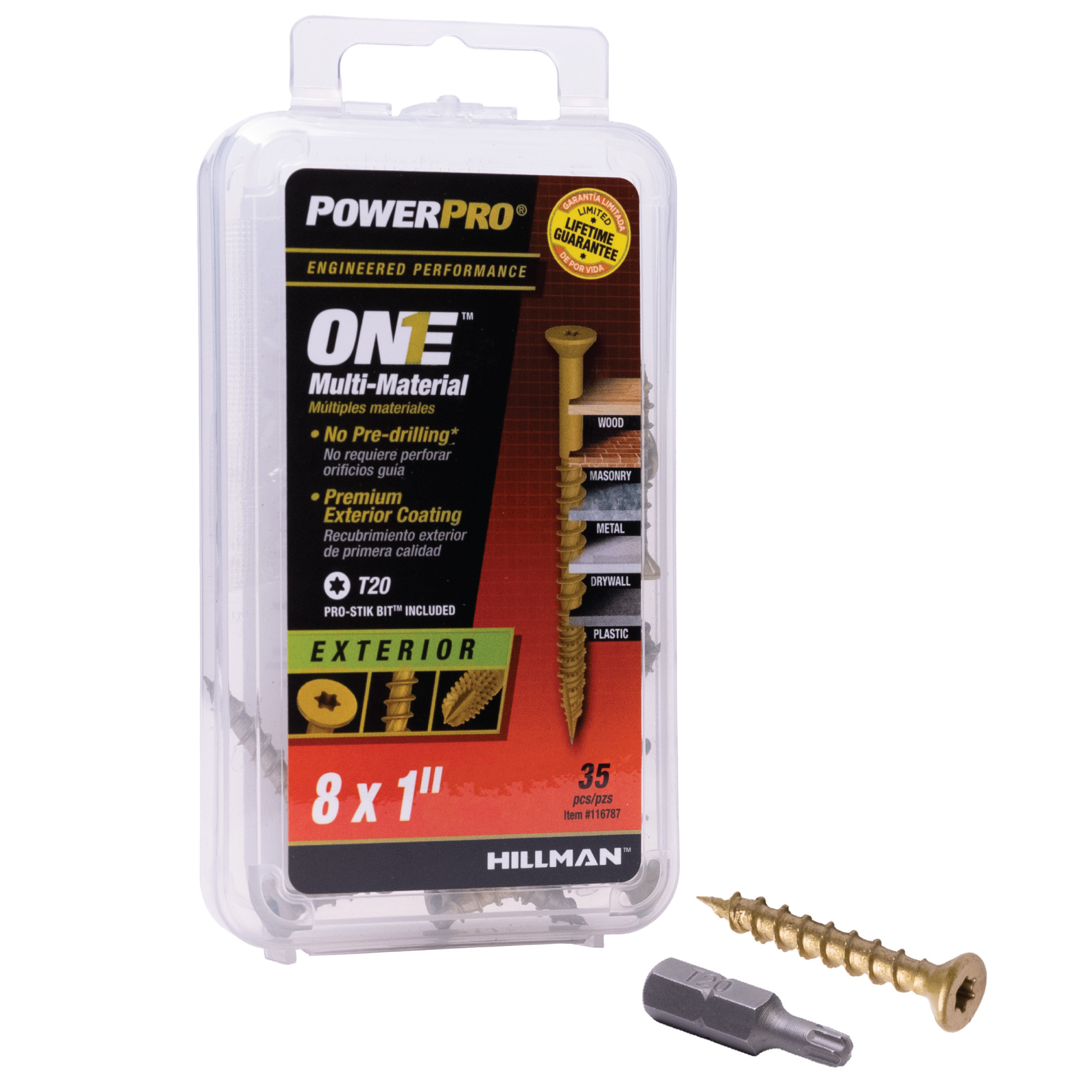 Power Pro ONE Flat Exterior Bronze Multi-Material Screws (#8 x 1 in.) - 35 pc