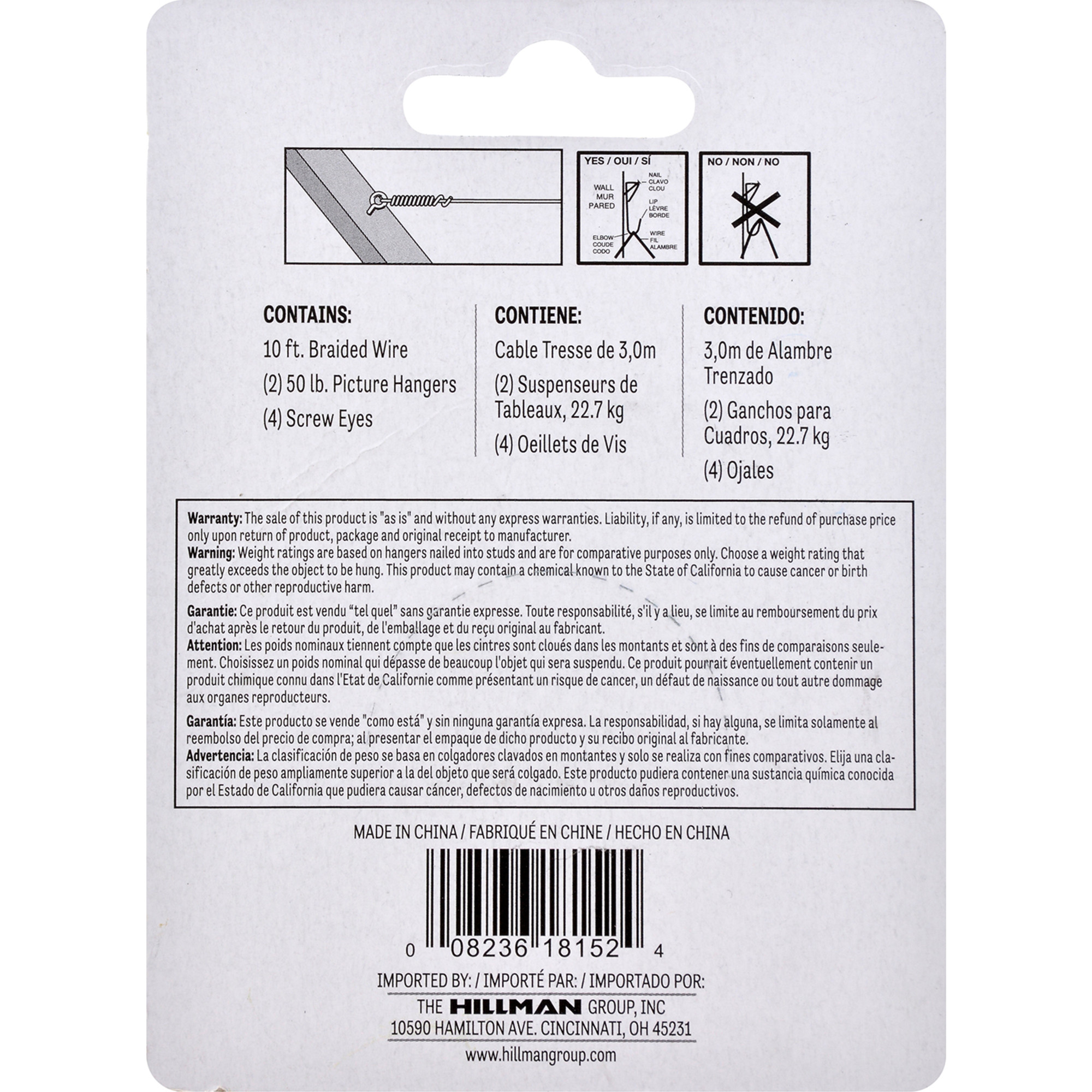 Hillman Picture Hanging Kit 50lb (2 Sets) 9 Piece