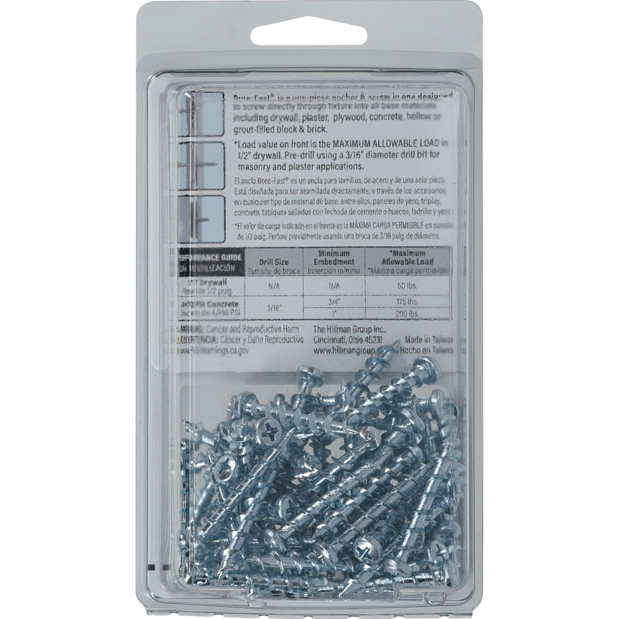 Hillman Borefast Zinc Phillips Pan-Head Screw Anchor (1-1/2 in.) - 75 pc