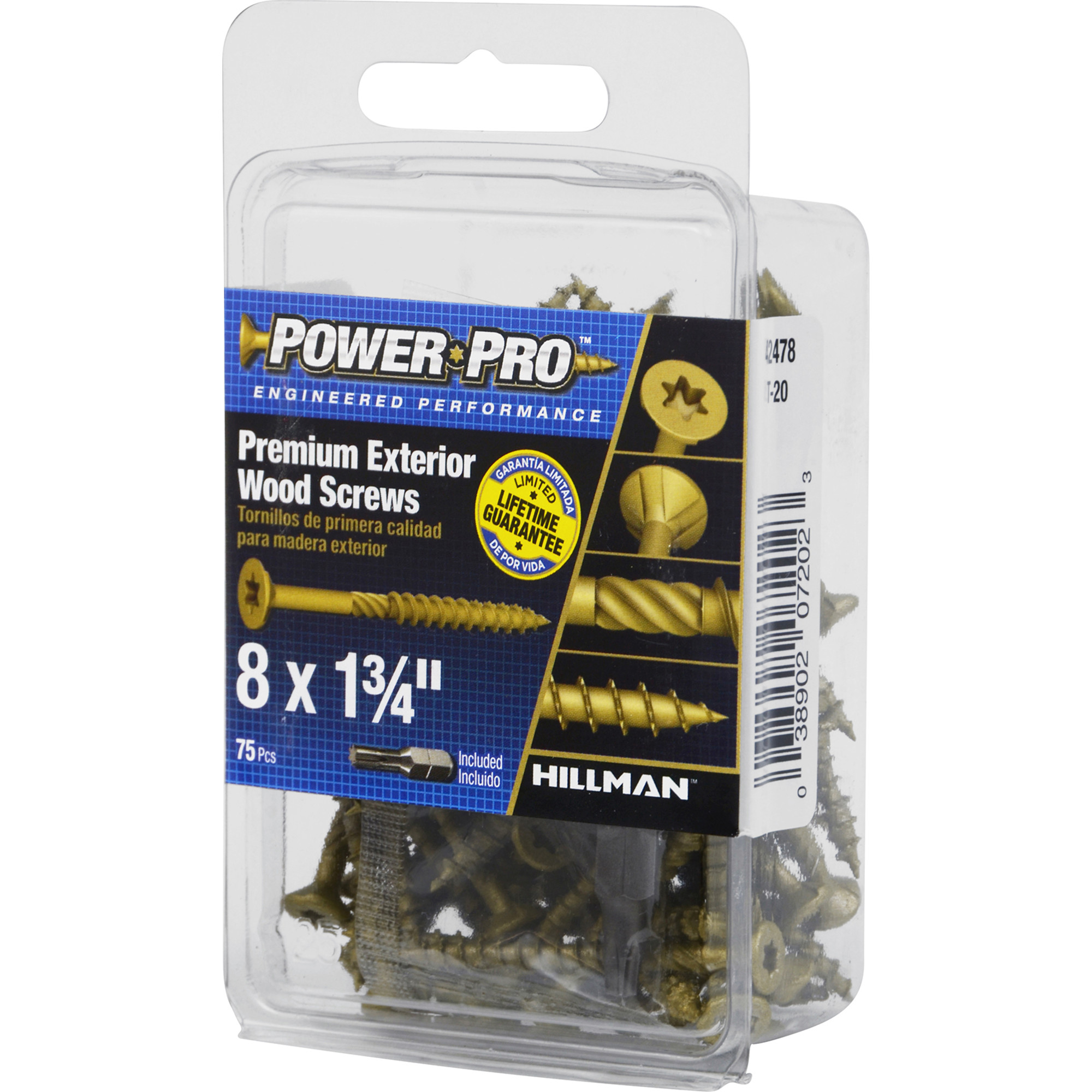 Power Pro Premium Bronze Exterior Wood Screws (#8 x 1-3/4 in.) - 75 pc