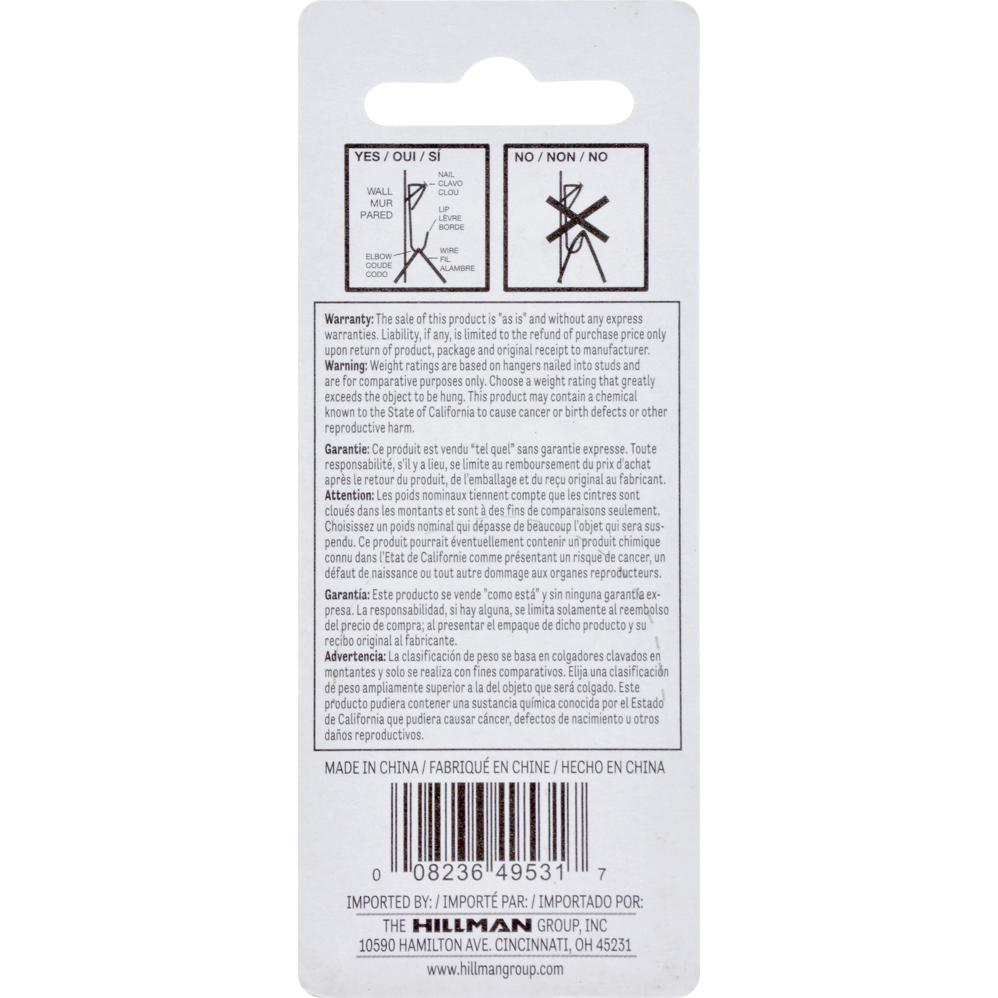 Hillman Professional Picture Hangers Brass 75lb 2 Pack
