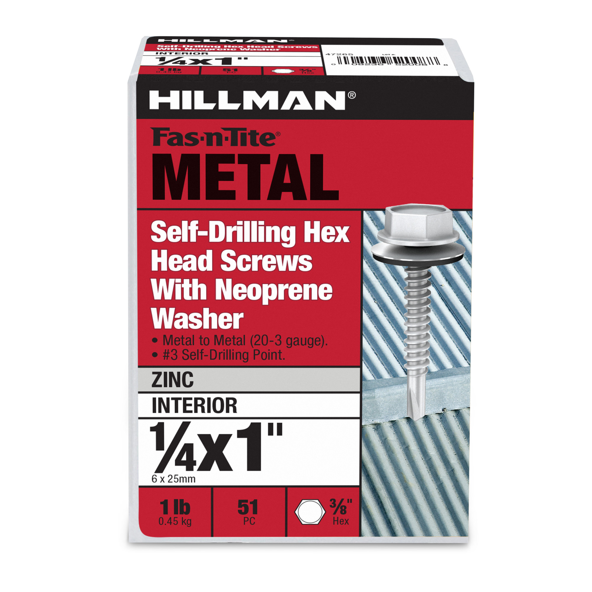 Hillman Washer Head Self Drilling Screws (1/4-14 x 1 in.)
