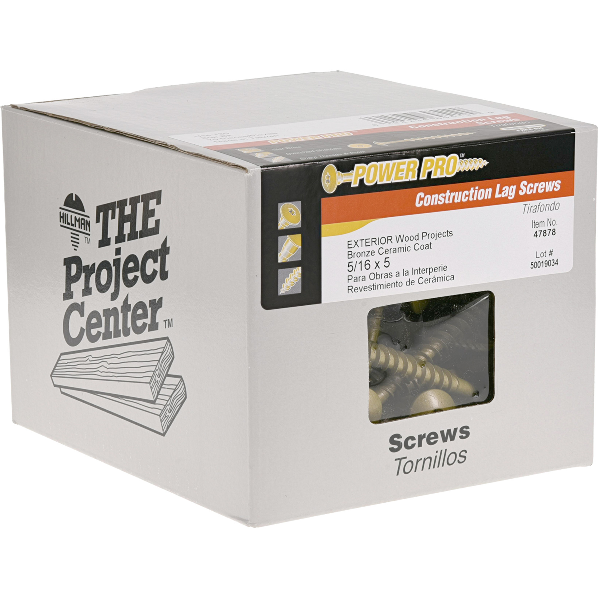 Power Pro Bronze Star Drive Construction Lag Screws (5/16 in. x 5 in.) - 75 pc
