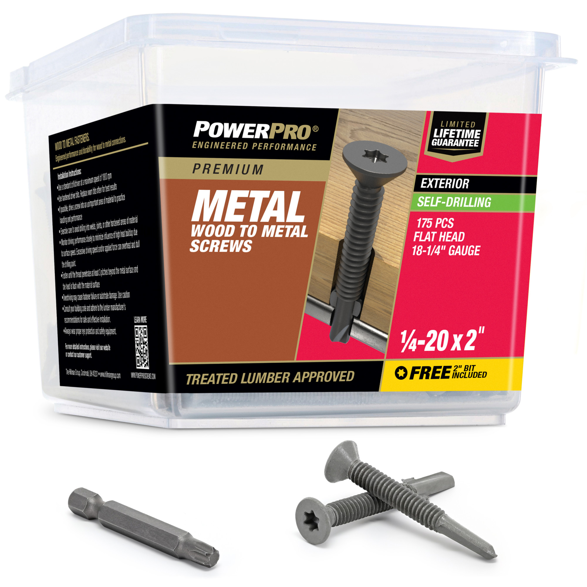 Power Pro Prower Pro Premium Flat Gray Epoxy Self-Drilling Screws (�"-20 � 2 in.) 175pc