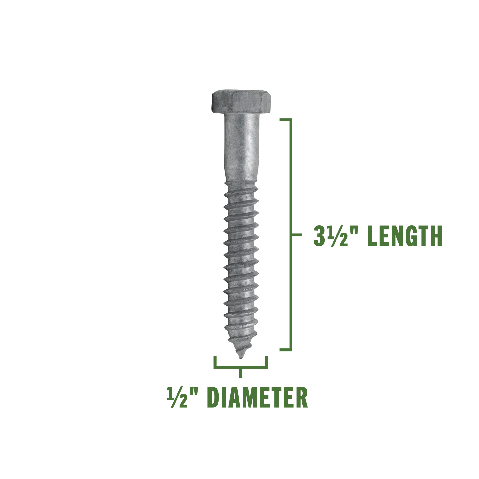 Hillman Galvanized Hex Lag Screw 1/2 in. x 3-1/2 in.