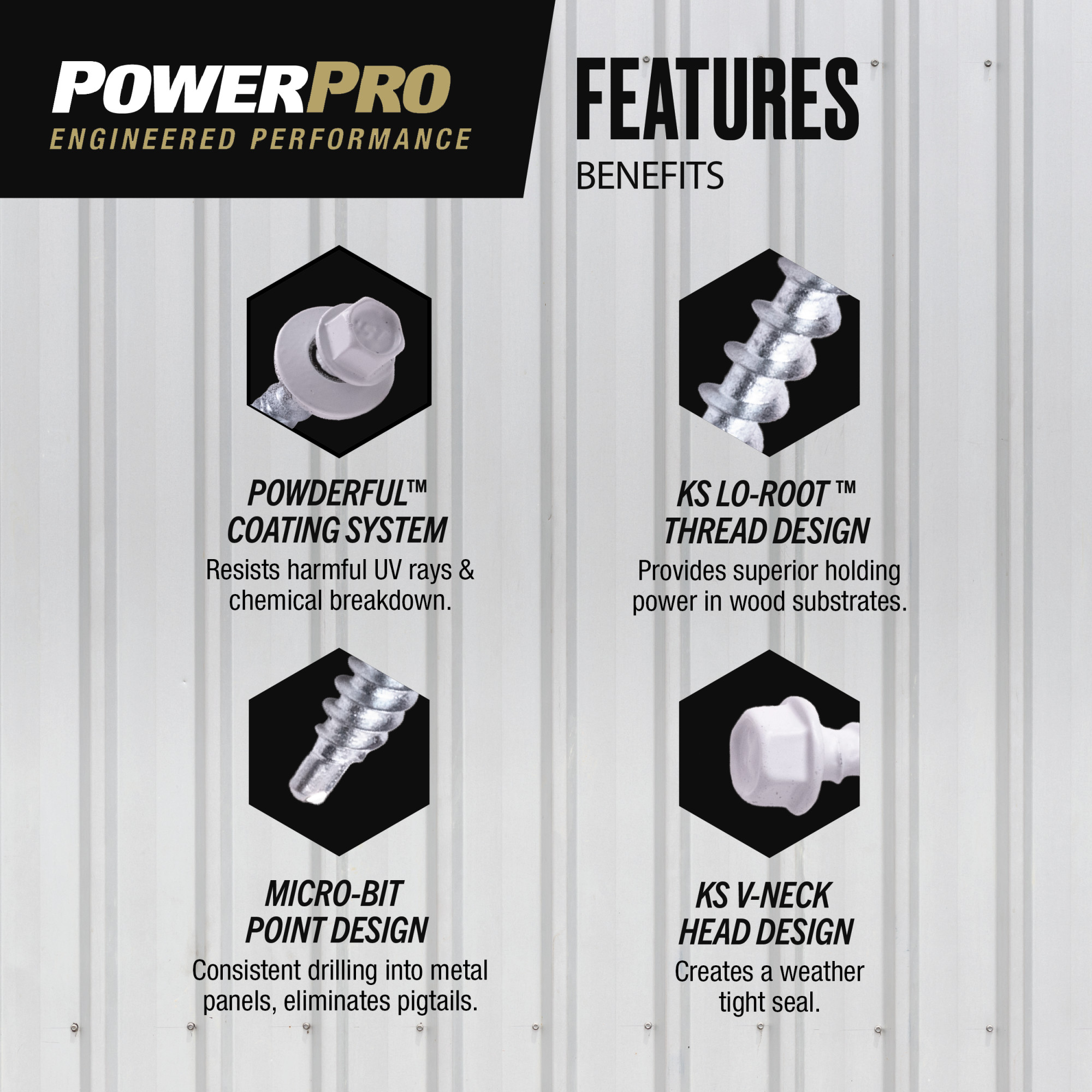 Power Pro White Self Drilling Metal-to-Wood Roofing Screws (#10 x 1-1/2 in.)-250 pc