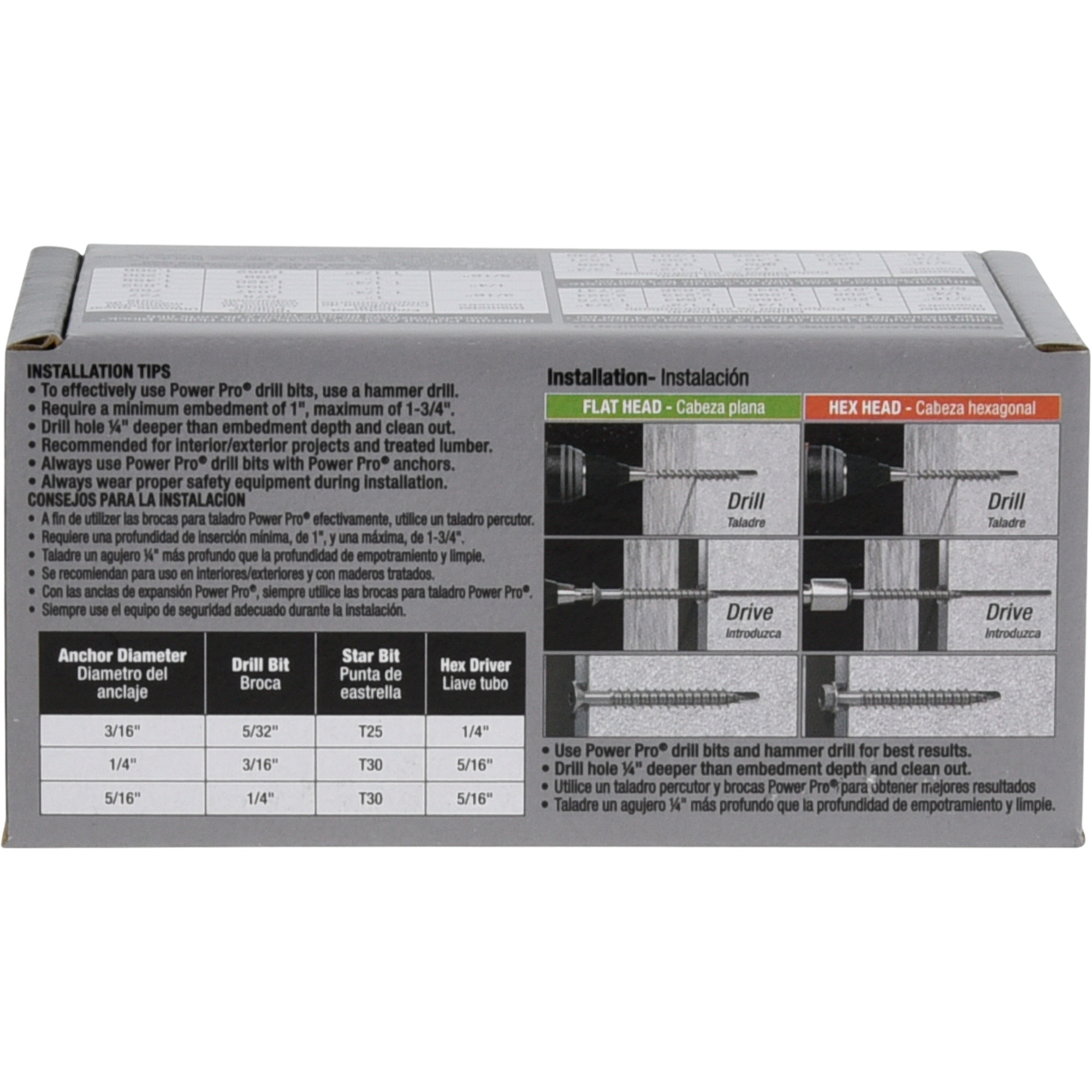 Power Pro White Flat-Head Concrete Screw Anchor (1/4 in. x 1-1/4 in.) - 100 pc