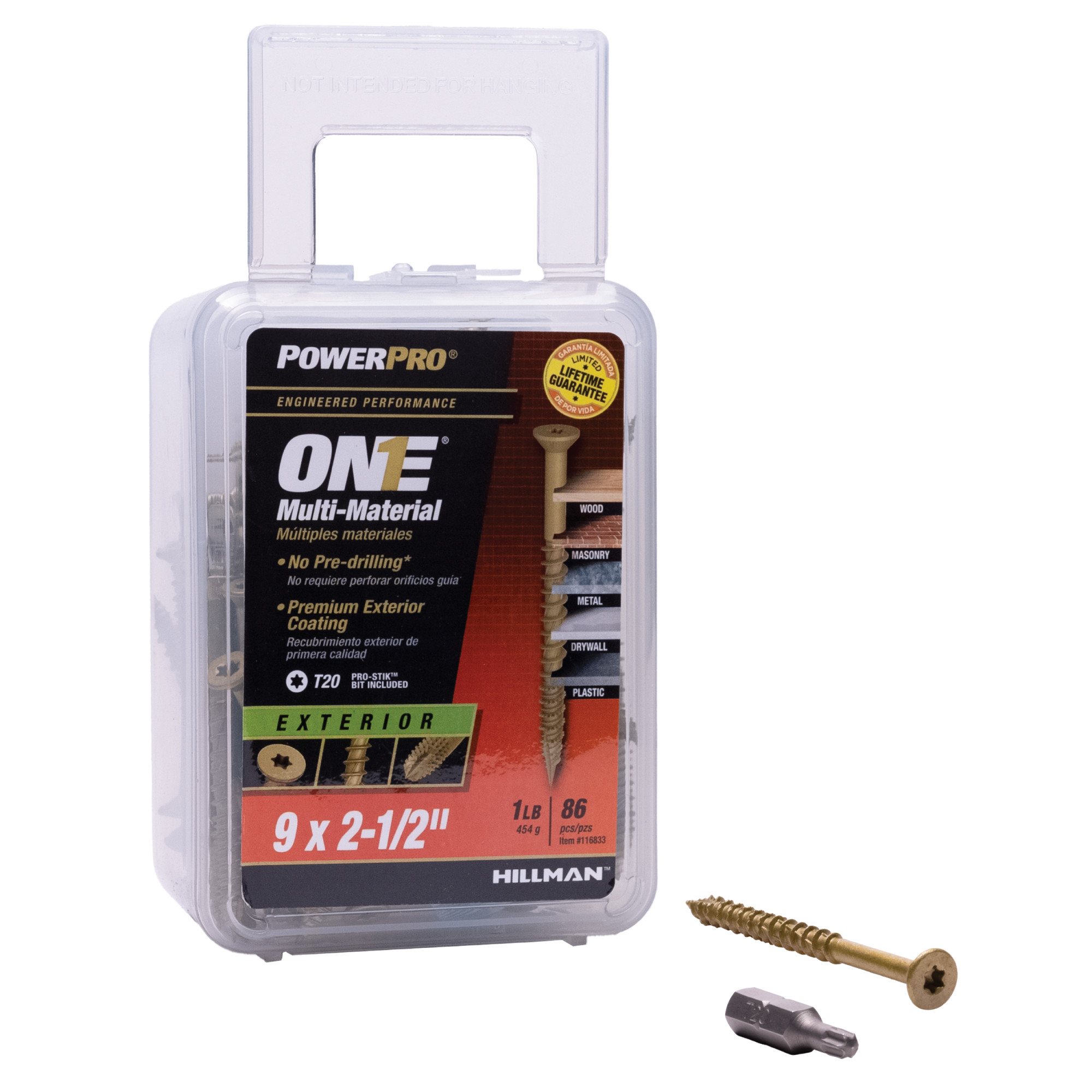 Power Pro ONE Flat Exterior Bronze Multi-Material Screws (#9 x 2-1/2 in.) - 86 pc
