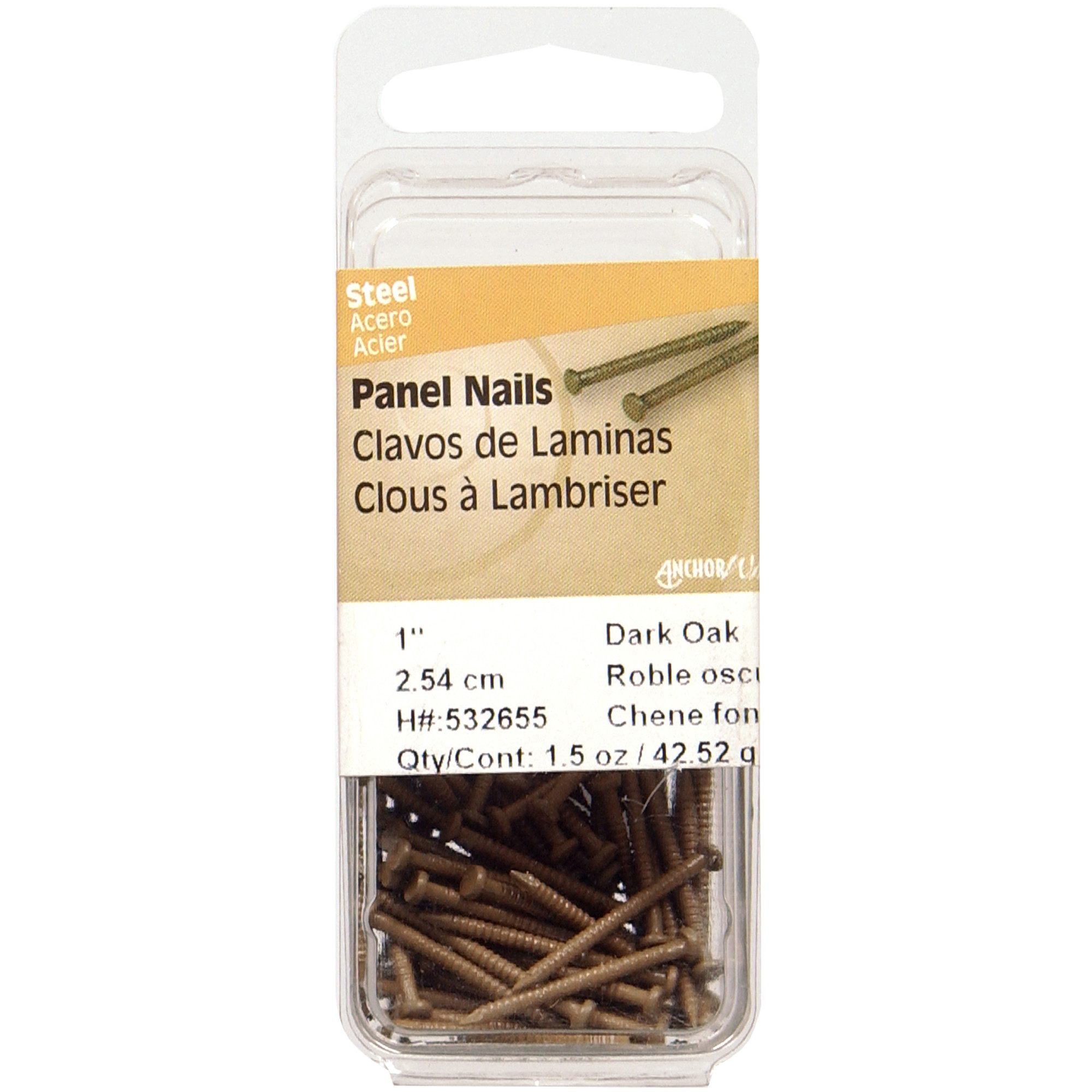 Hillman Dark Oak Panel Nails (1 in.) - 77 pc