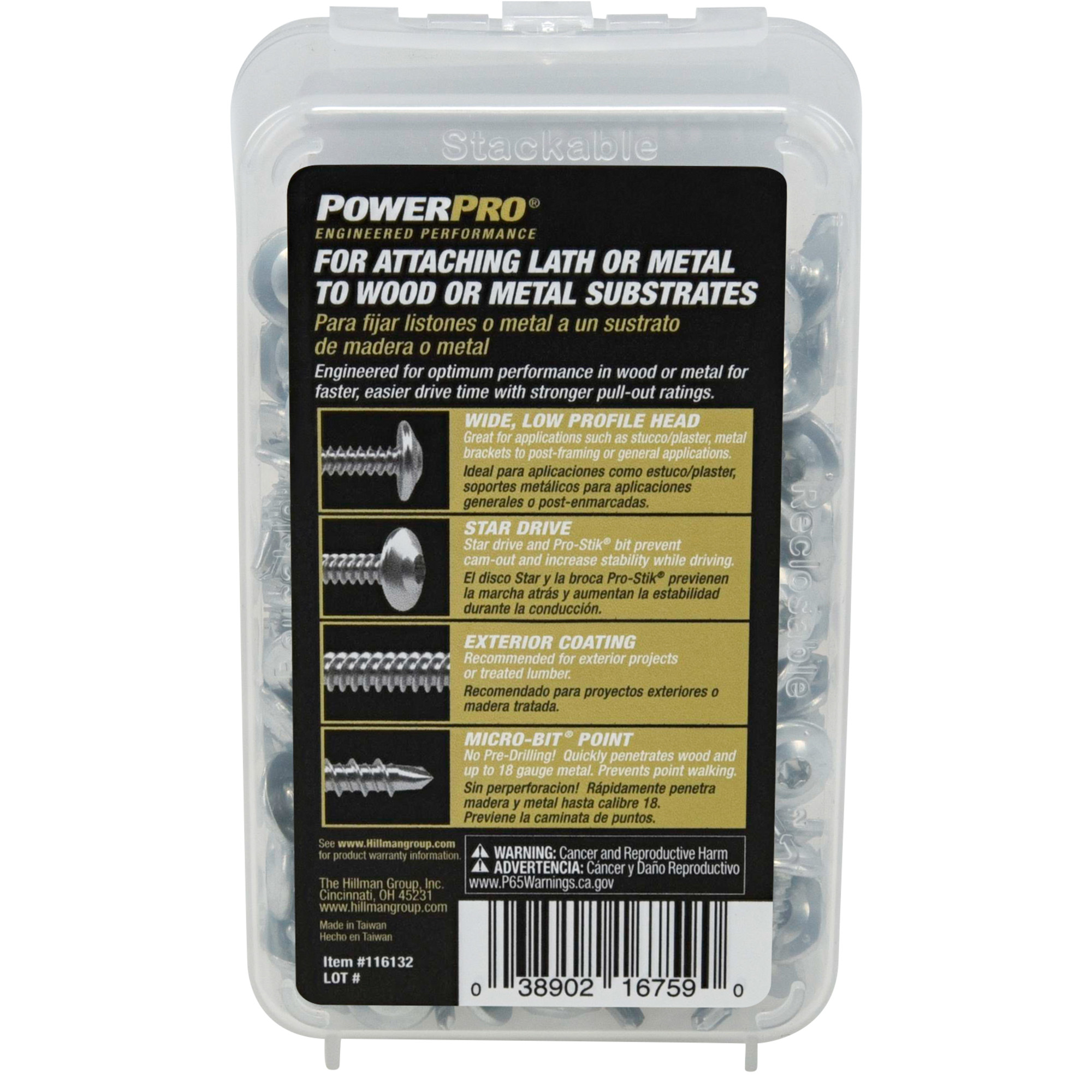 Power Pro Stainless Steel Truss-Head Lath Screws (#8 x 1/2 in.) - 1lb Box
