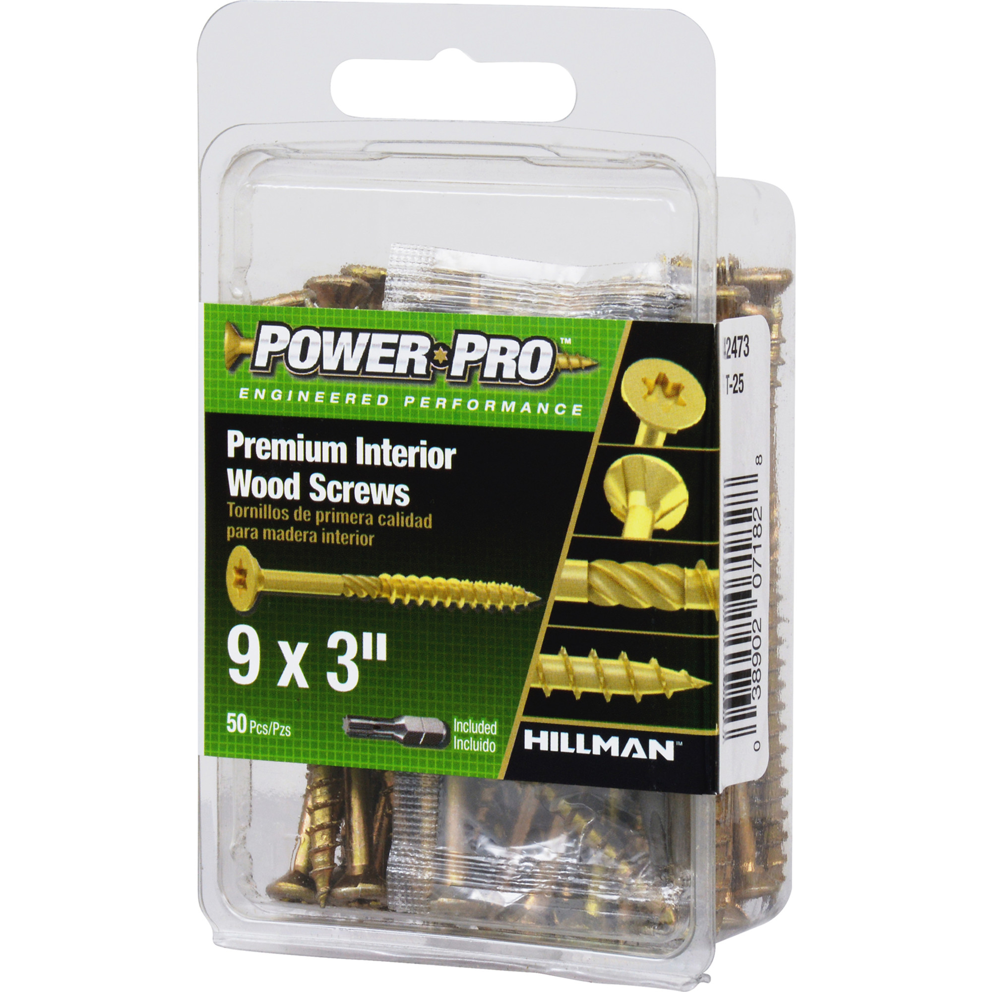 Power Pro Premium Interior Wood Screws (#9 x 3 in.) - 50 pc
