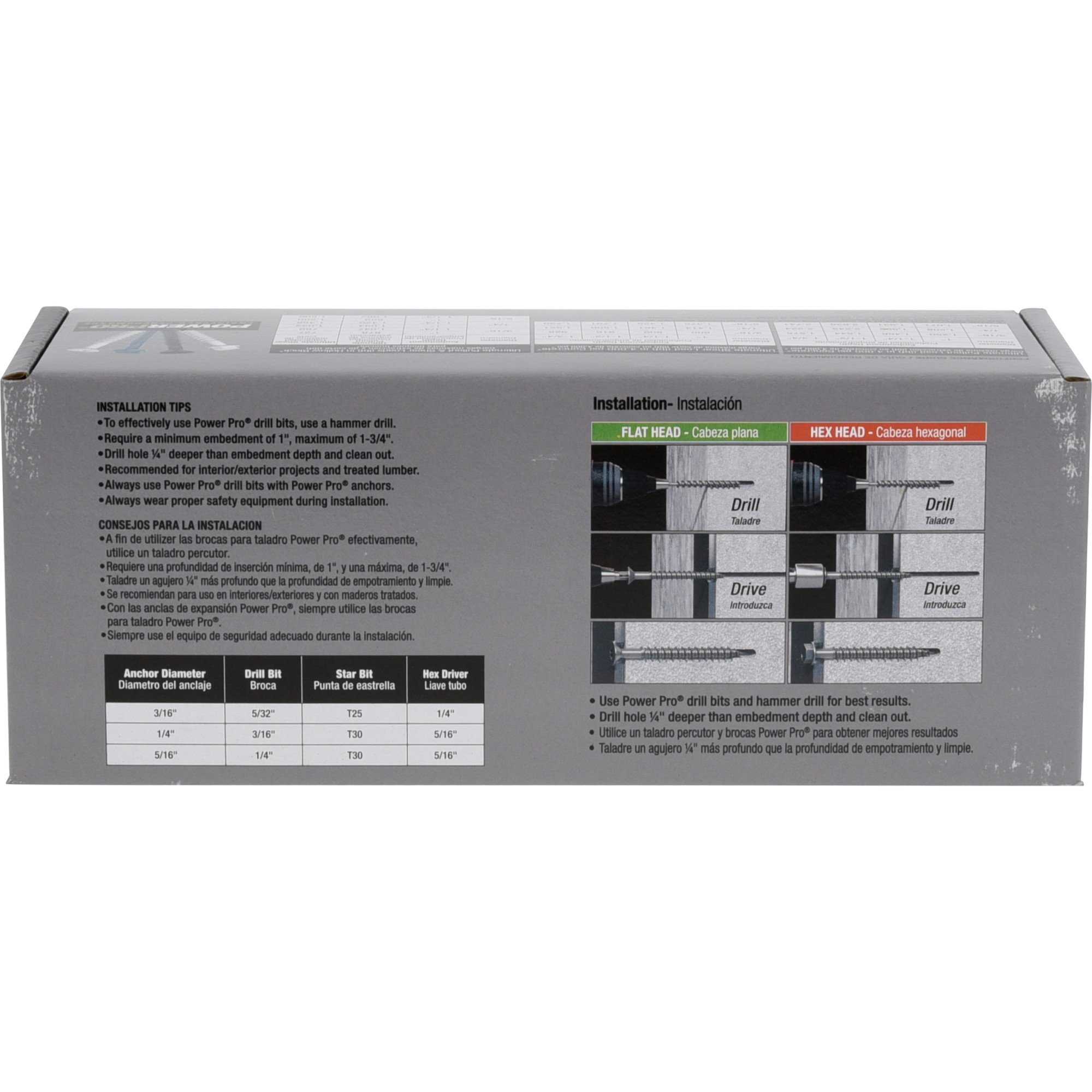 Power Pro Blue Flat-Head Concrete Screw Anchor (1/4 in. x 5 in.) - 100 pc