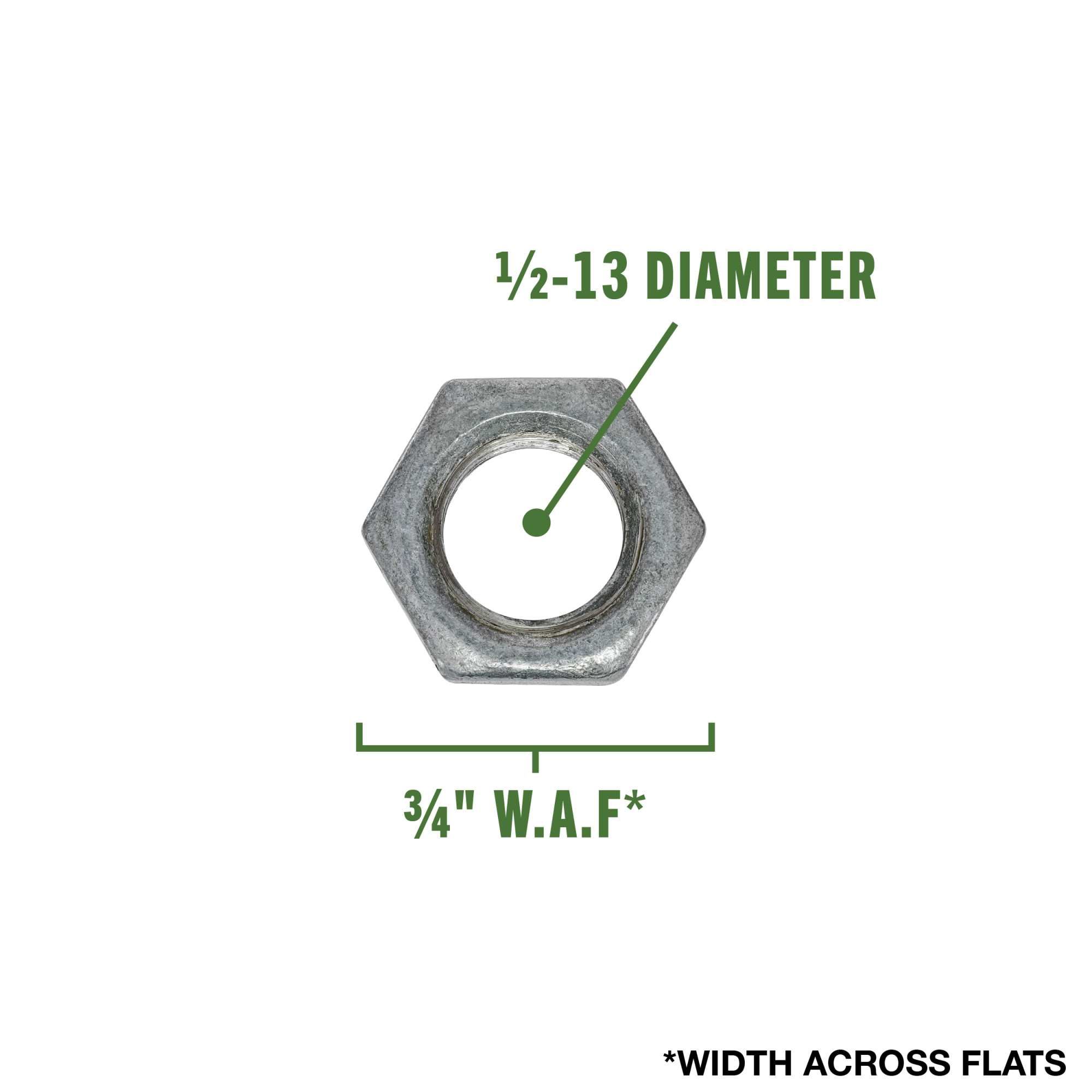 Hillman Coarse Galvanized Hex Nuts 1/2 in.-13