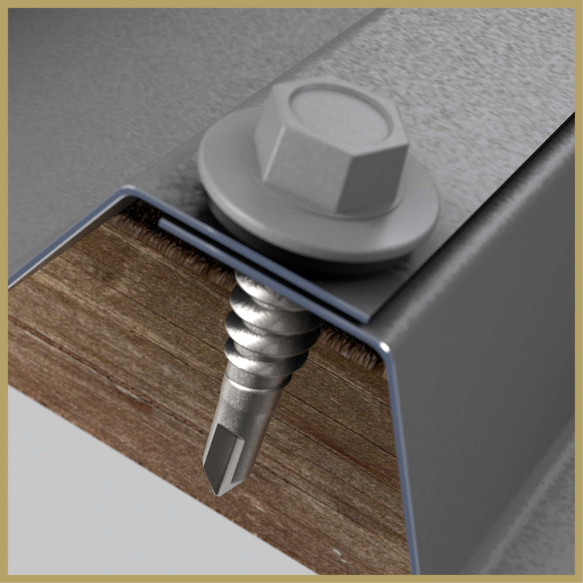 Power Pro Silver Self Drilling Metal-to-Metal Roofing Screw (1/4 in.-14x7/8 in.)-250pc