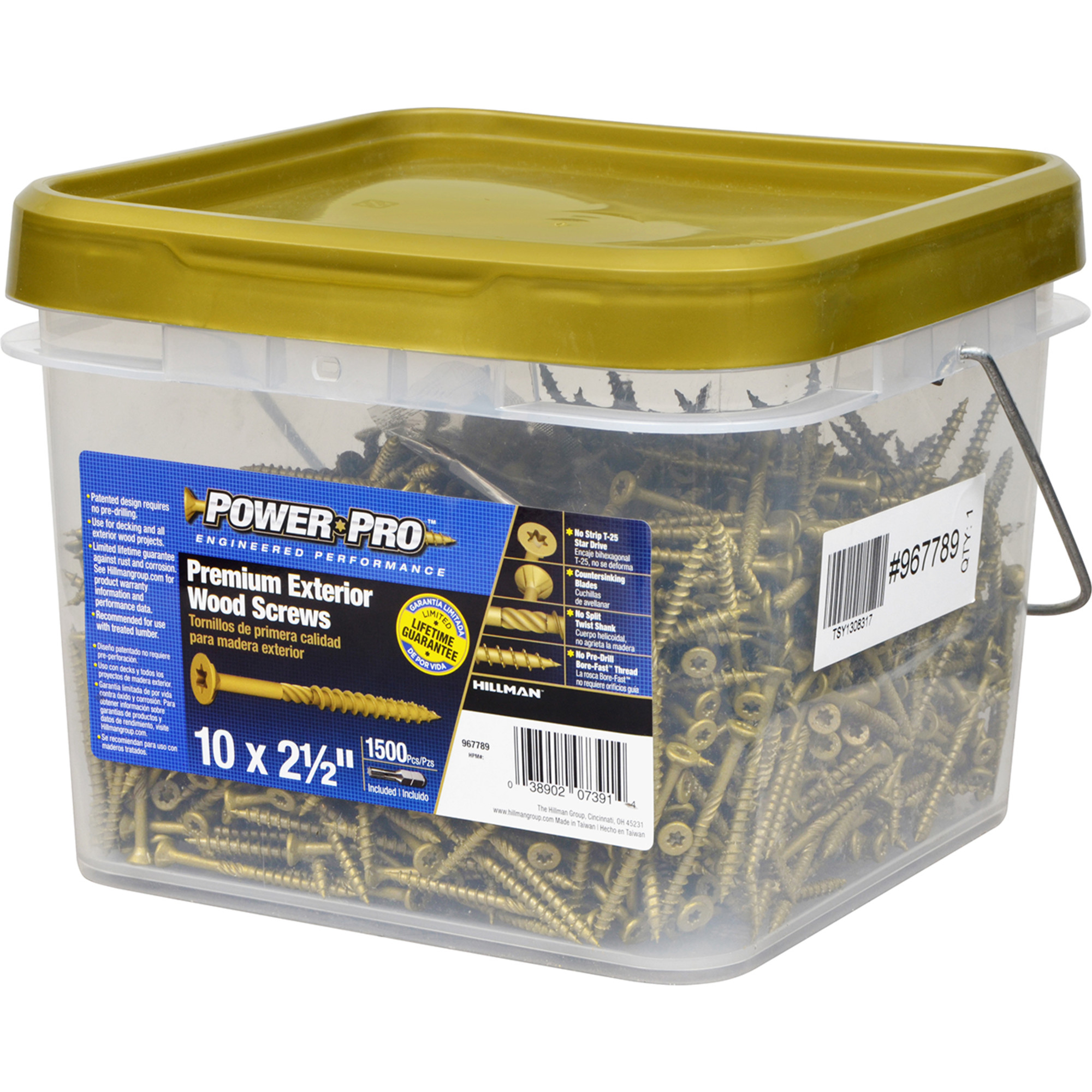 Power Pro Premium Bronze Exterior Wood Screws (#10 x 2-1/2 in.) - 1500 pc