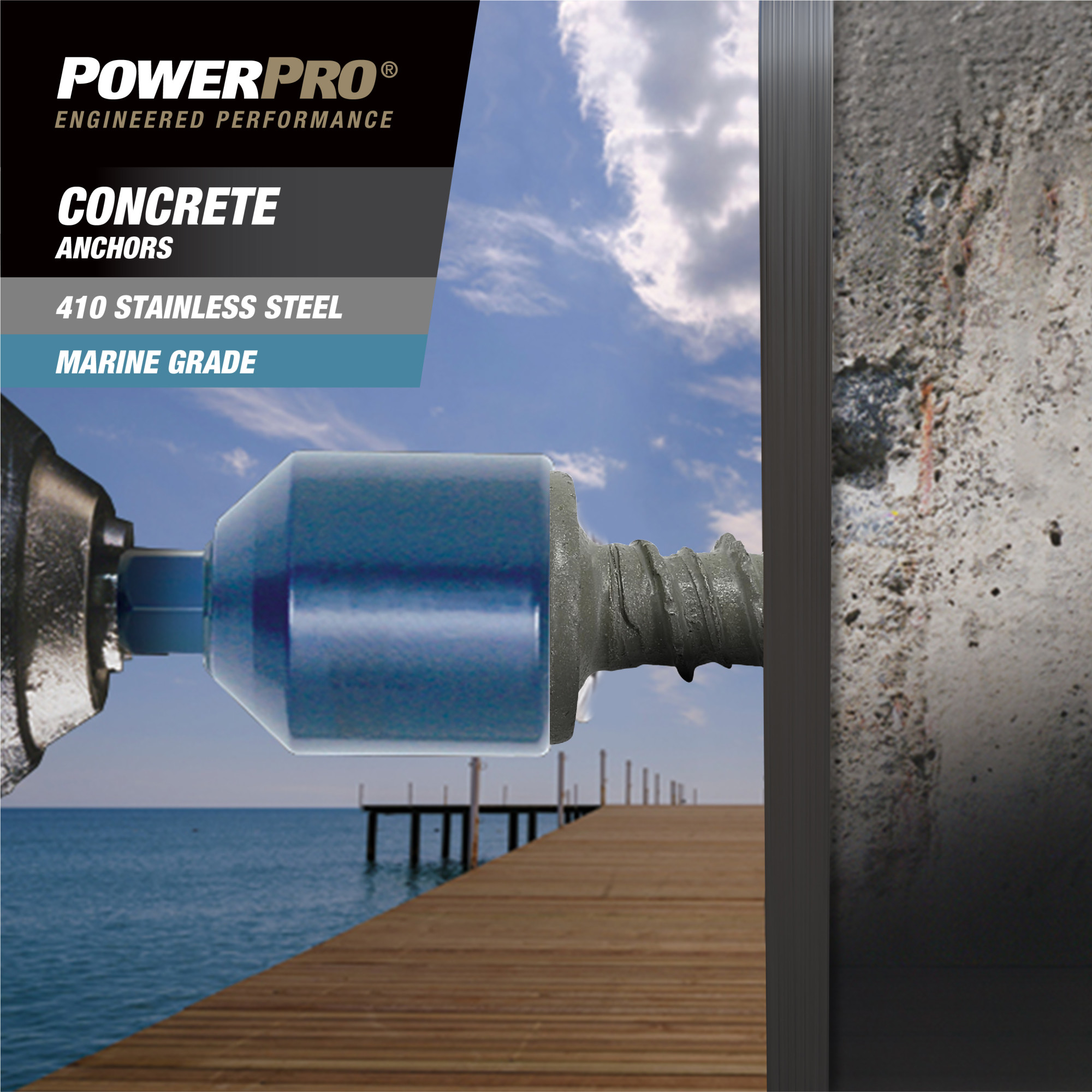 Power Pro 410 Stainless Hex Washer Concrete Screw Anchor (1/4 in. x 1-3/4 in.) 100pc