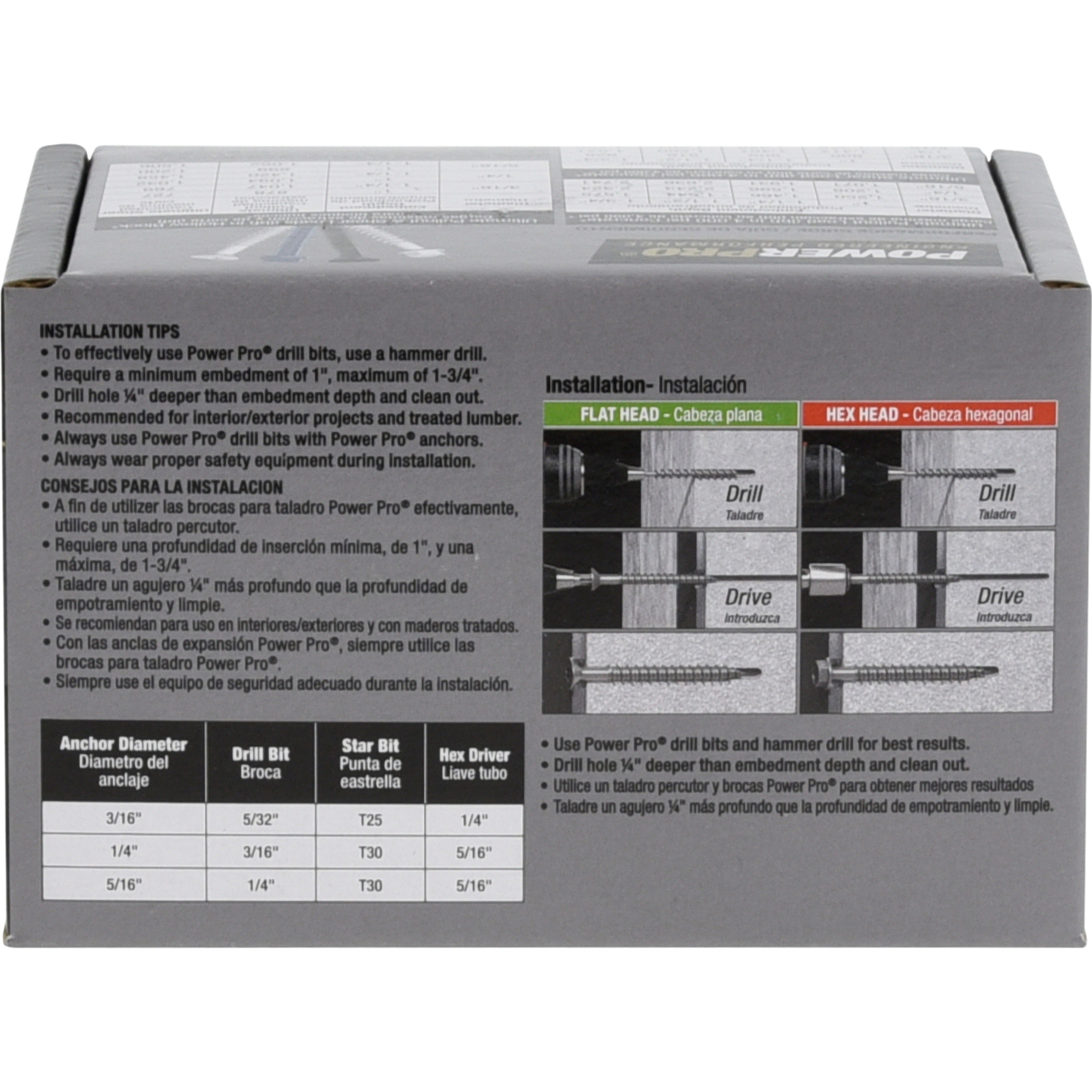 Power Pro Blue Flat-Head Concrete Screw Anchor (5/16 in. x 2-3/4 in.) - 50 pc