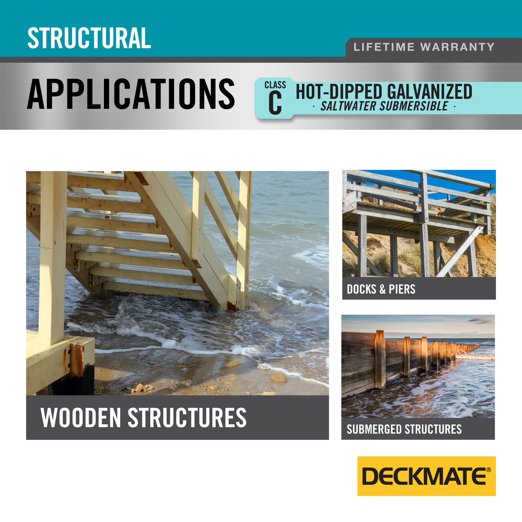 DeckMate Hot Dipped Galvanized Large Hex Washer Hd Structural Screws (3/8 in. x 6 in.)