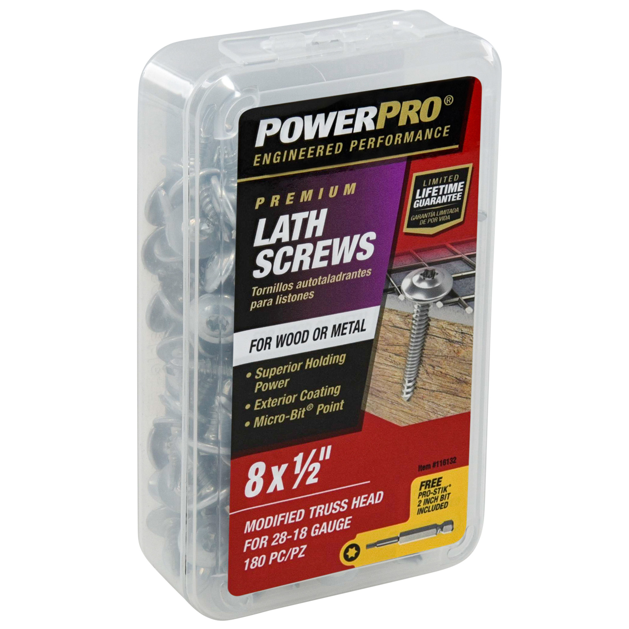 Power Pro Stainless Steel Truss-Head Lath Screws (#8 x 1/2 in.) - 1lb Box