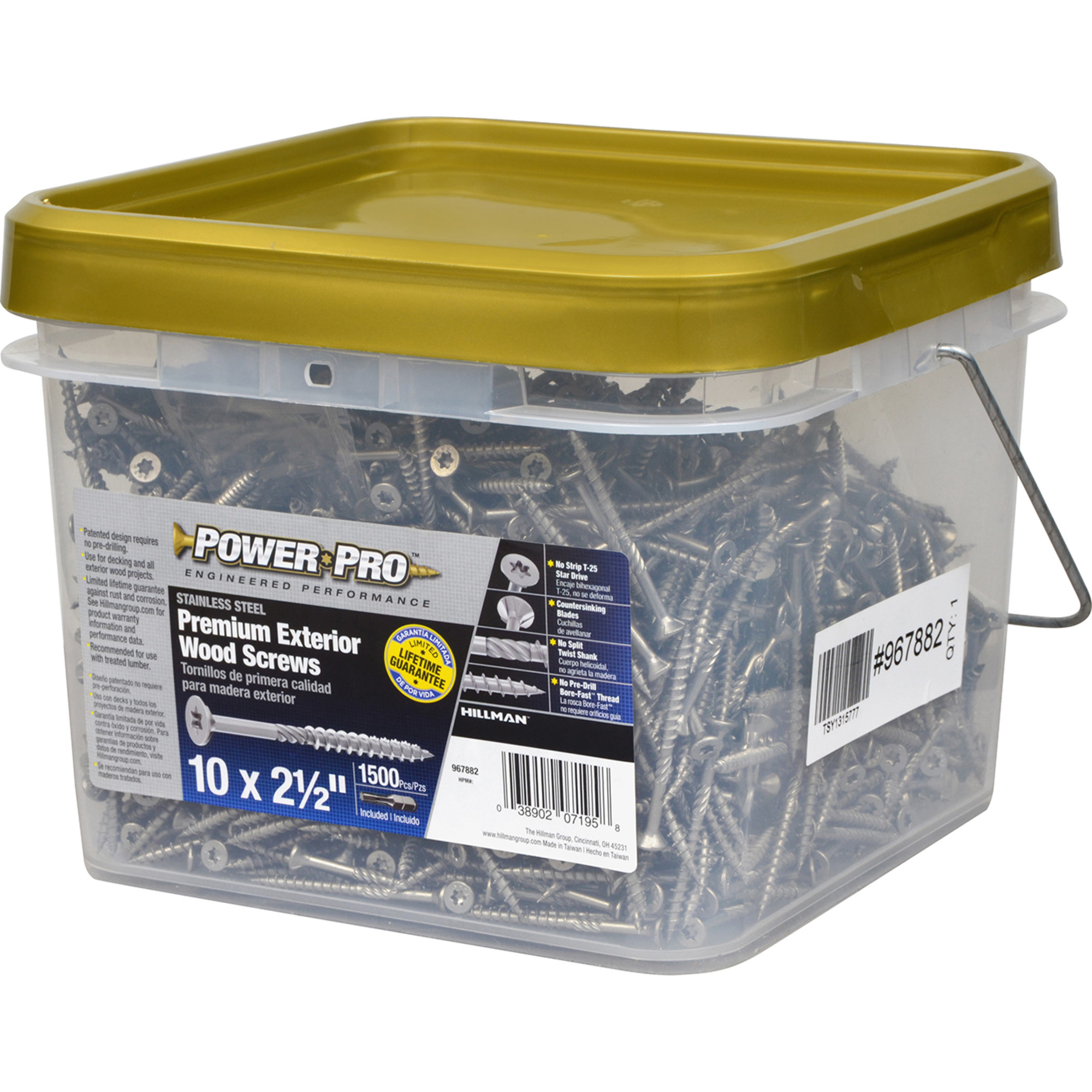Power Pro Premium 305 Stainless Steel Wood Screws (#10 x 2-1/2 in.) - 1500 pc