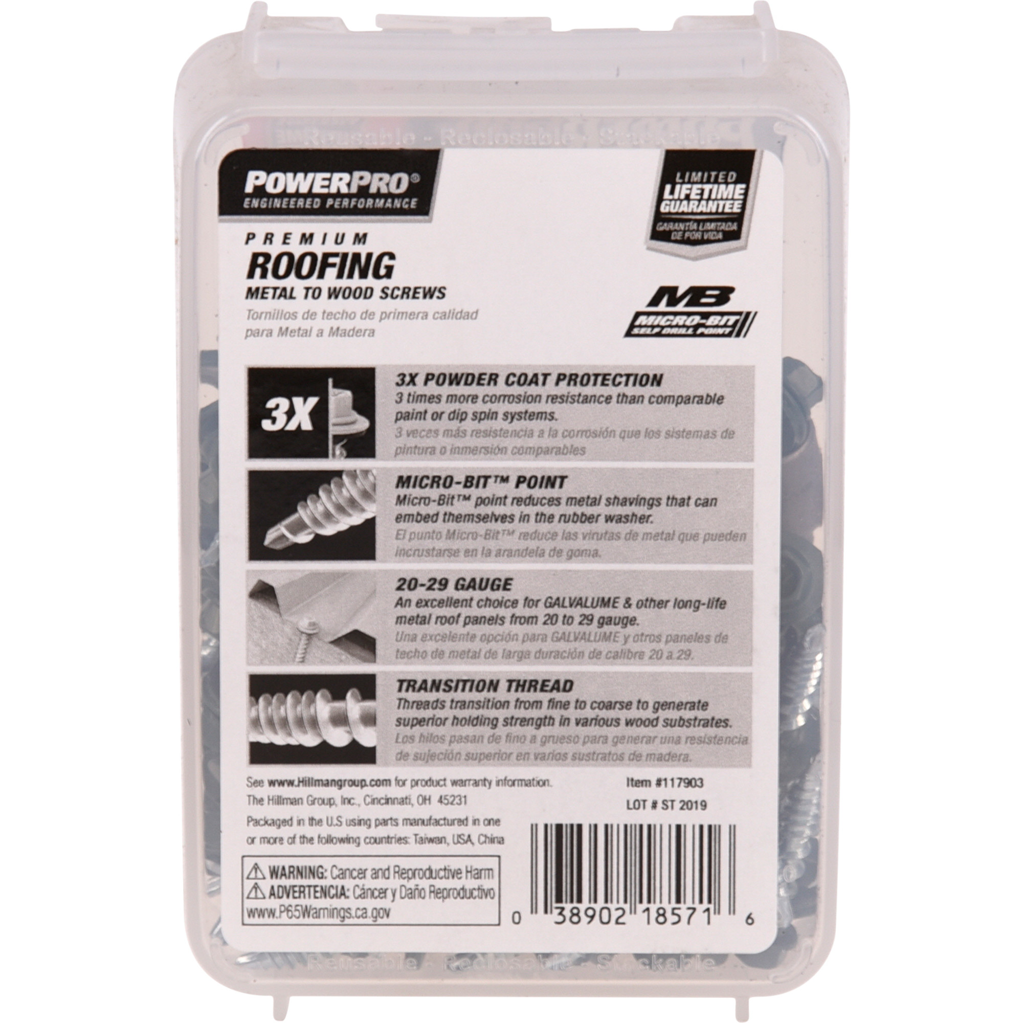 Power Pro Green Self Drilling Metal-to-Wood Roofing Screws (#10 x 1 in.) - 125 pc