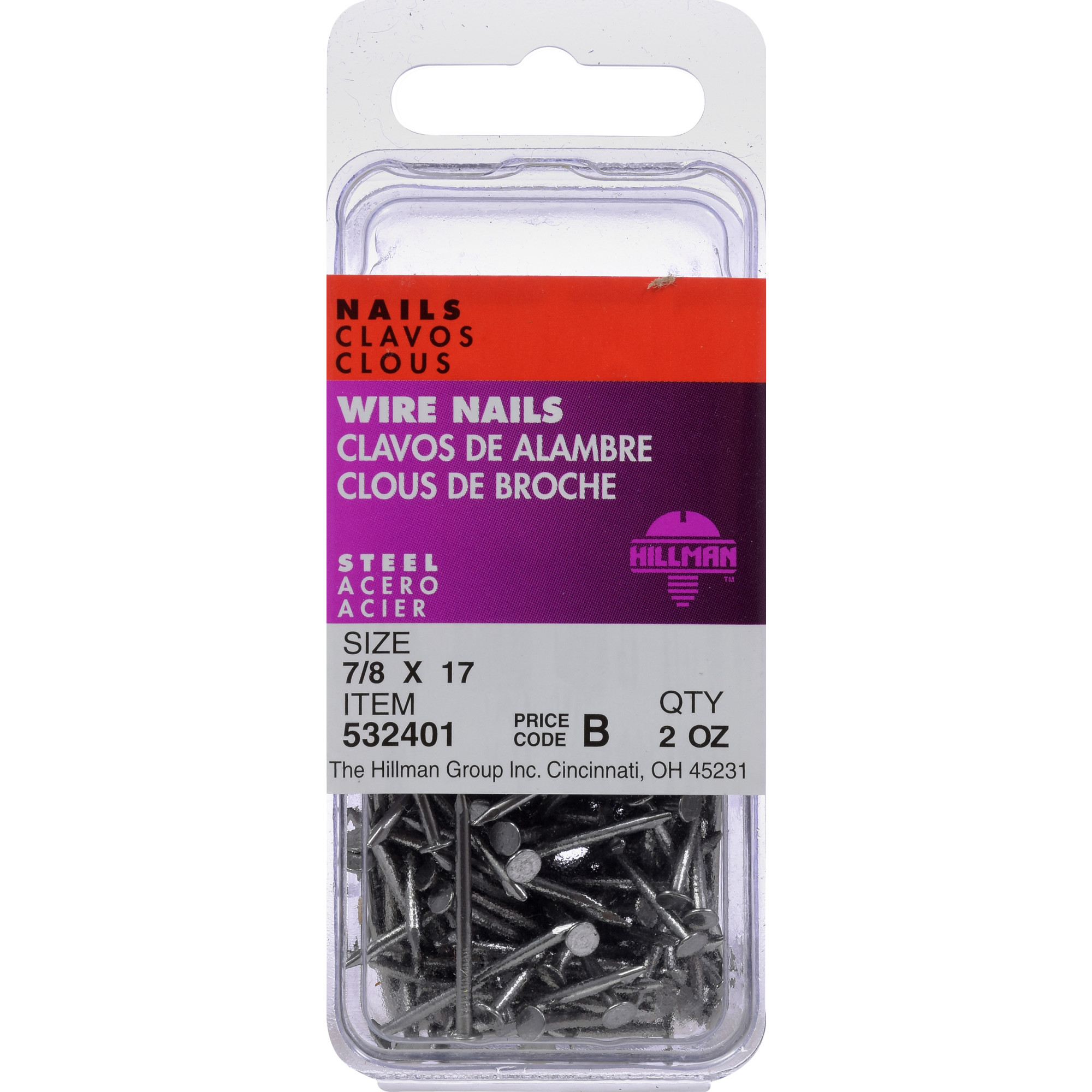 Hillman Bright Wire Nails (7/8 in. x 17GA) - 2 oz.