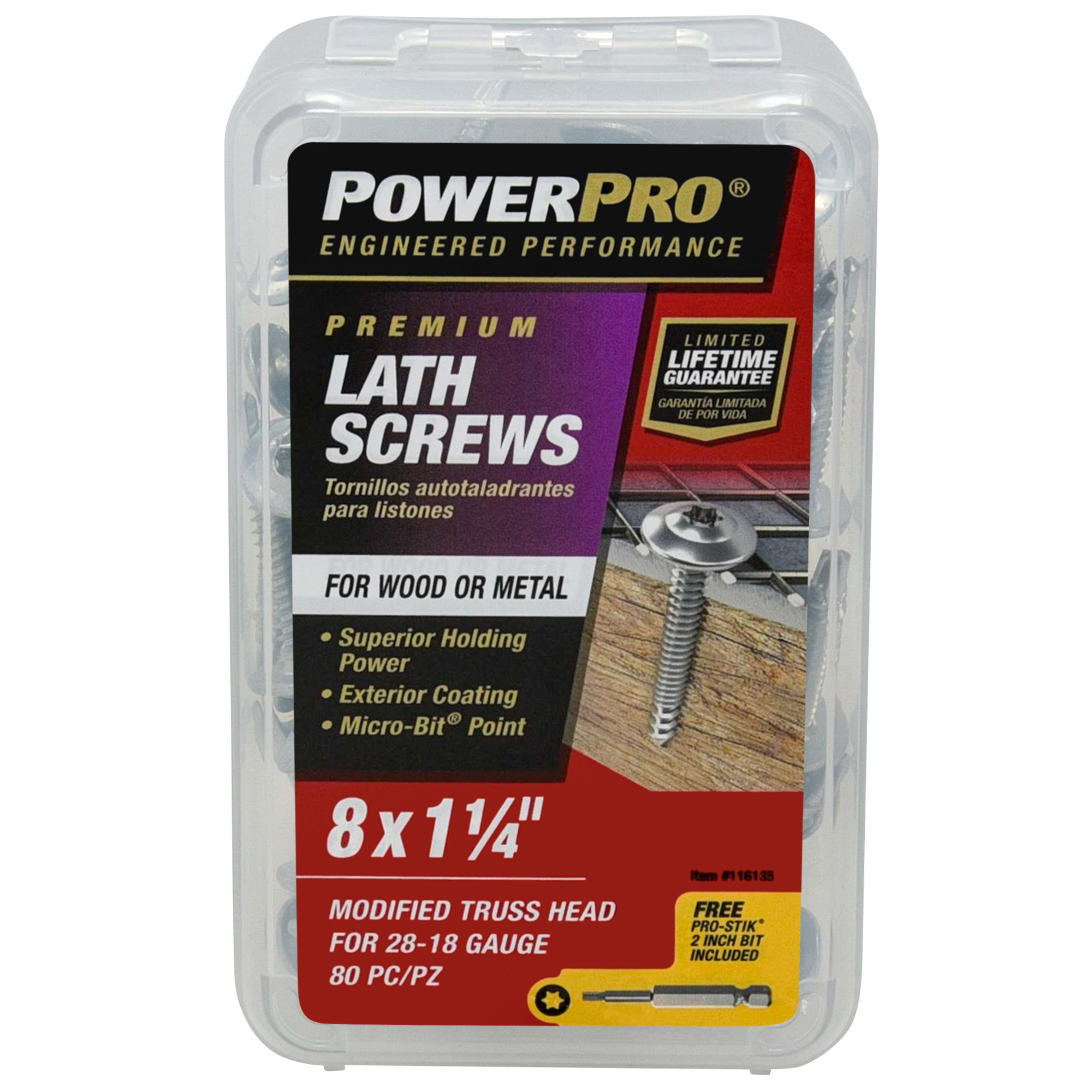 Power Pro Stainless Steel Truss-Head Lath Screws (#8 x 1-1/4 in.) - 1lb Box