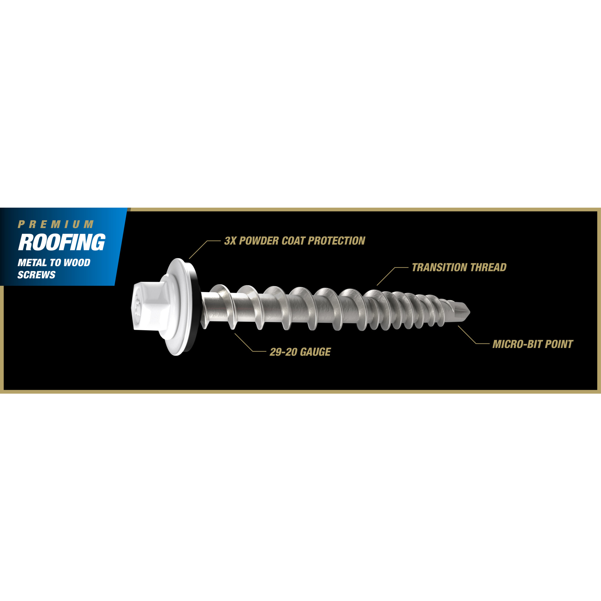 Power Pro Ivory Self Drilling Metal-to-Wood Roofing Screws (#10 x 1 in.) - 250 pc