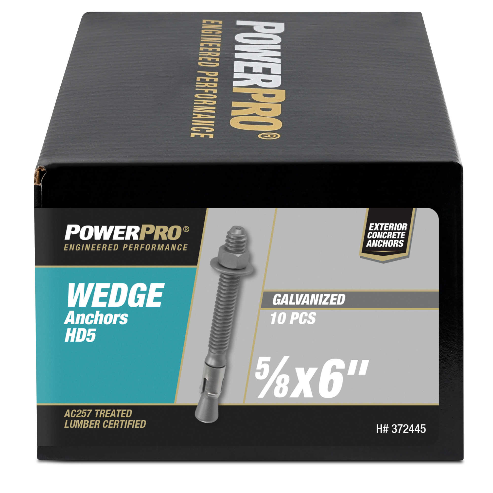 Hillman Mechanical Galvanized Power-Stud Wedge Anchor (5/8 in. x 6 in.) - 10 pc