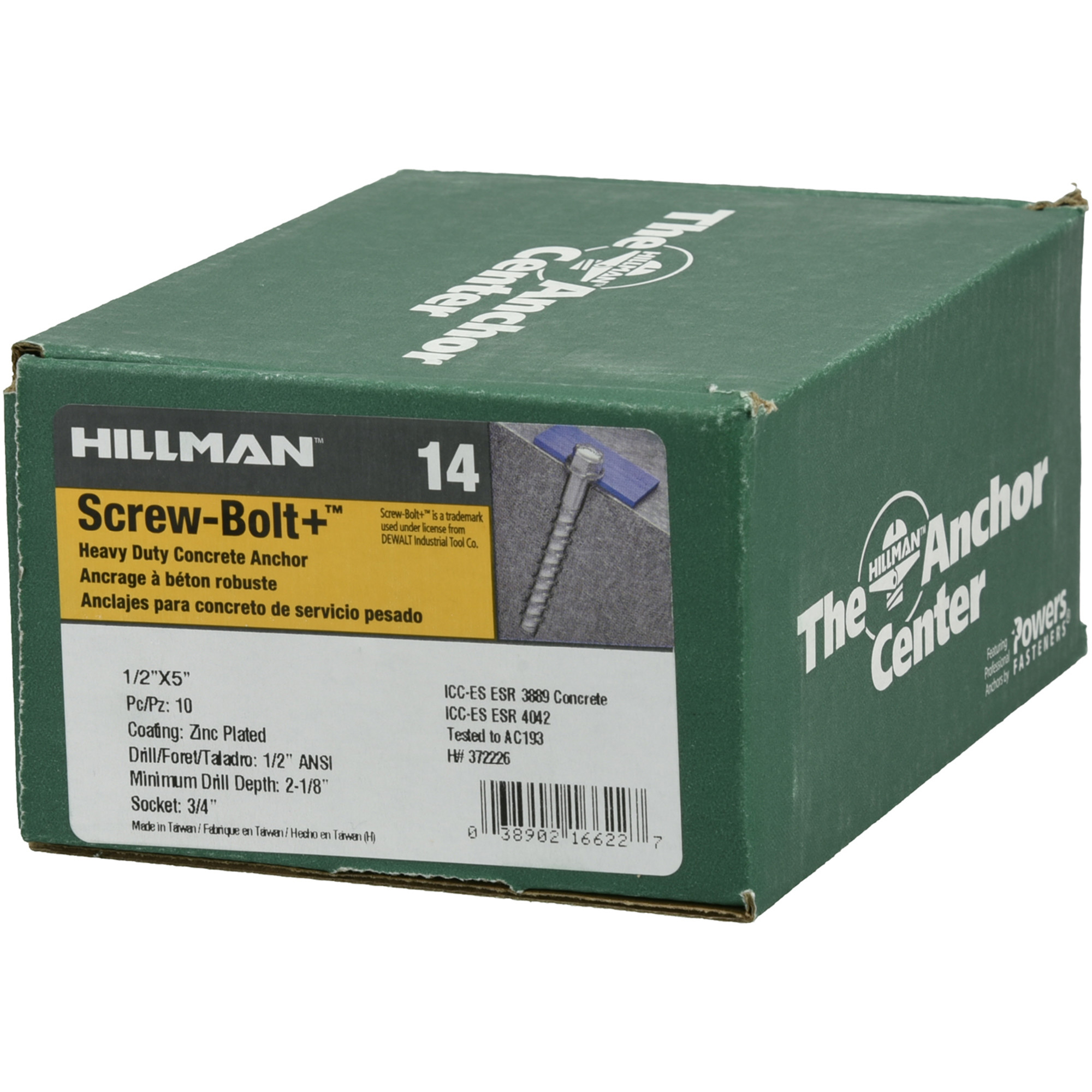 Hillman Screw-Bolt+ Anchor (1/2 in. x 5 in.) - 10 pc