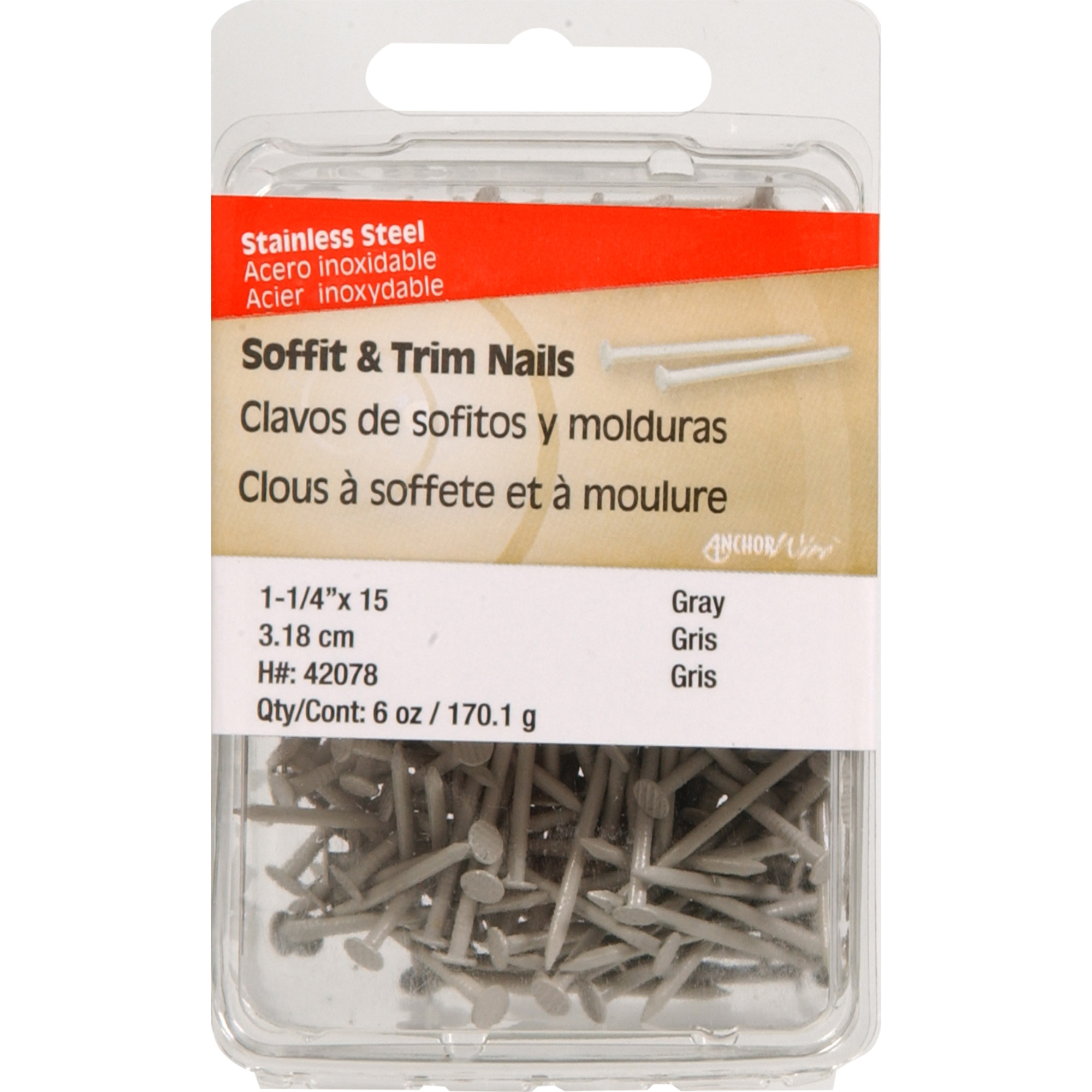 Anchor Wire Gray Colored Stainless Steel Trim Nails (1-1/4 in.) - 6 oz.