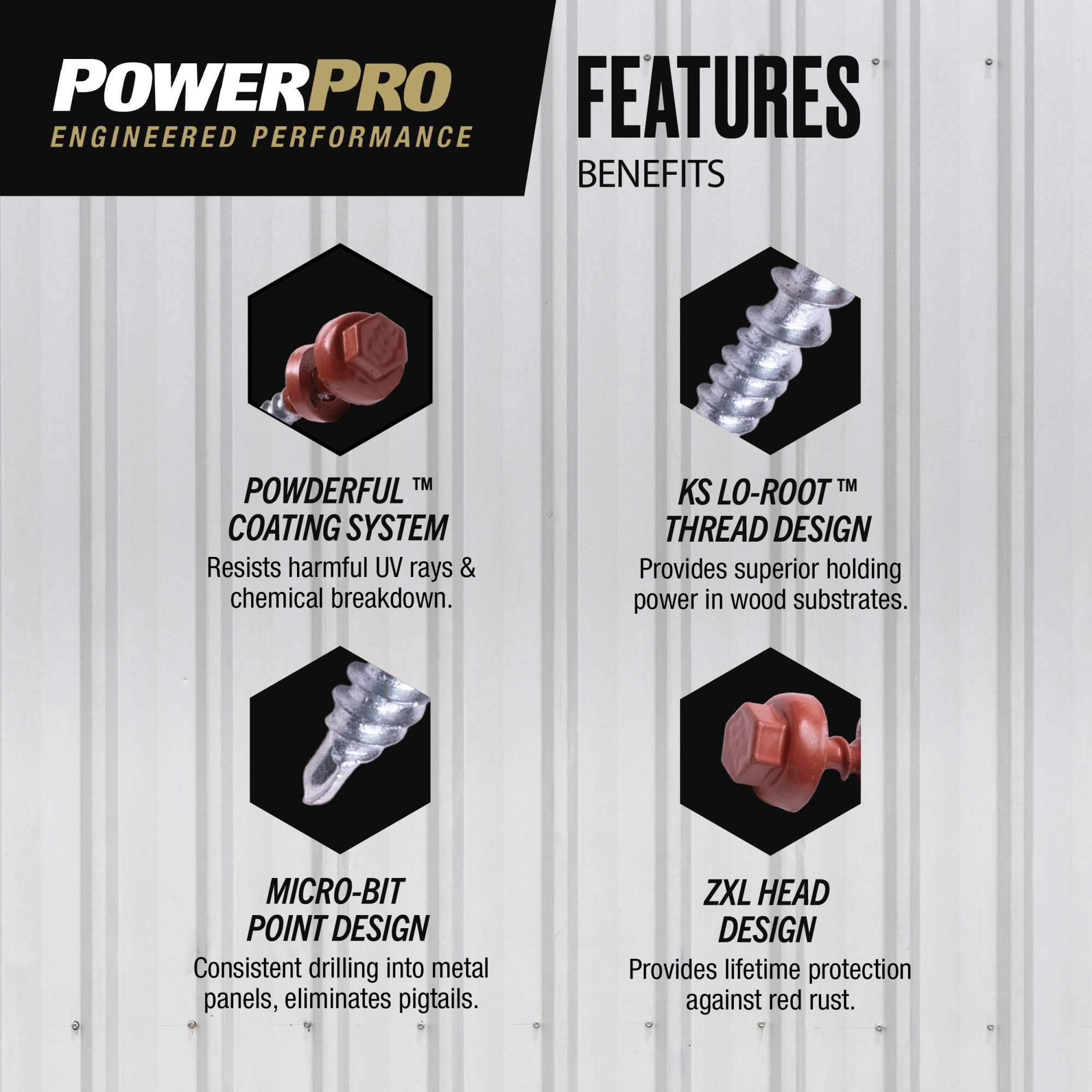 Power Pro Red Self Drilling Metal-to-Wood Roofing Screws (#10 x 1-1/2 in.) - 62 pc