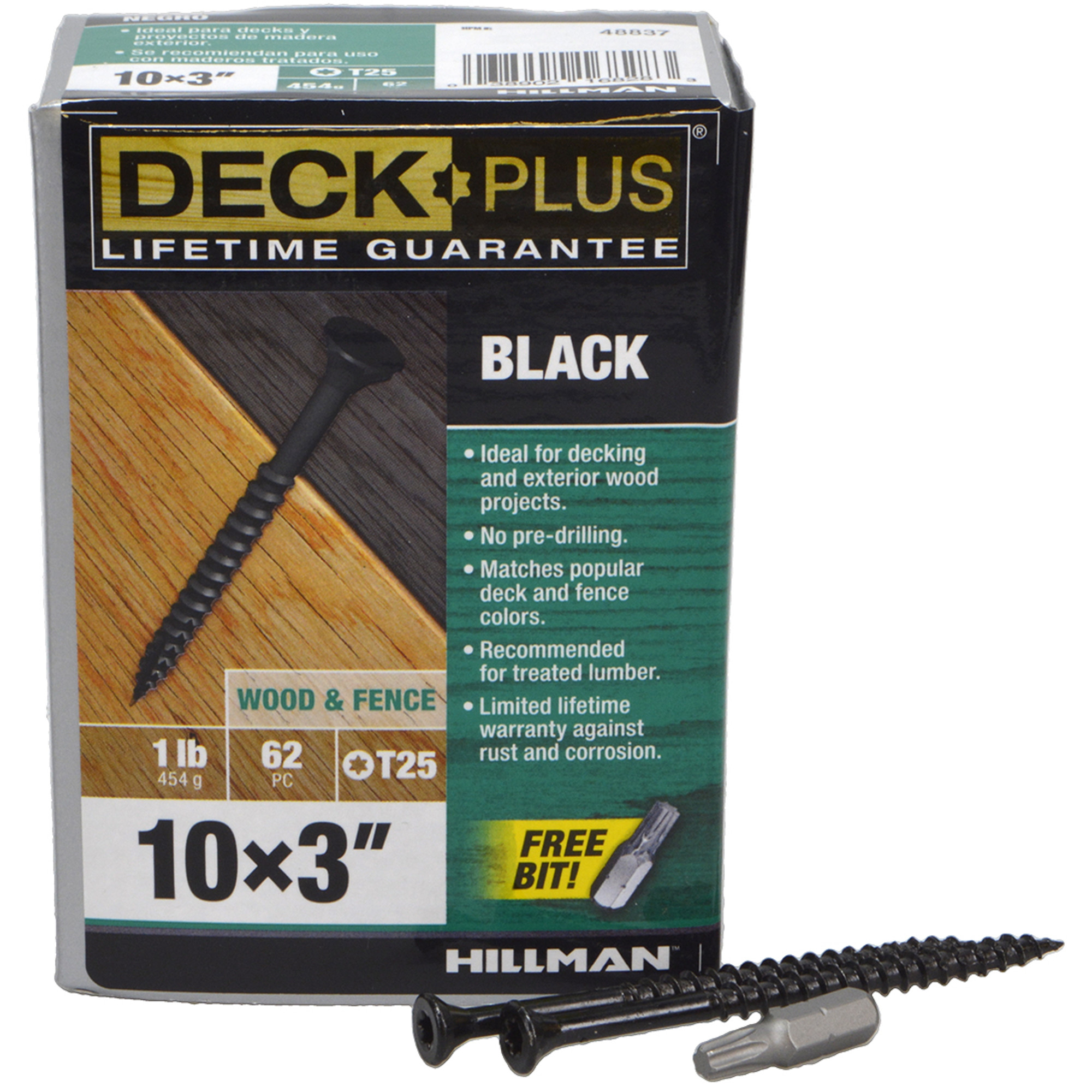 Deck Plus Black Deck Screws (#10 x 3 in.)
