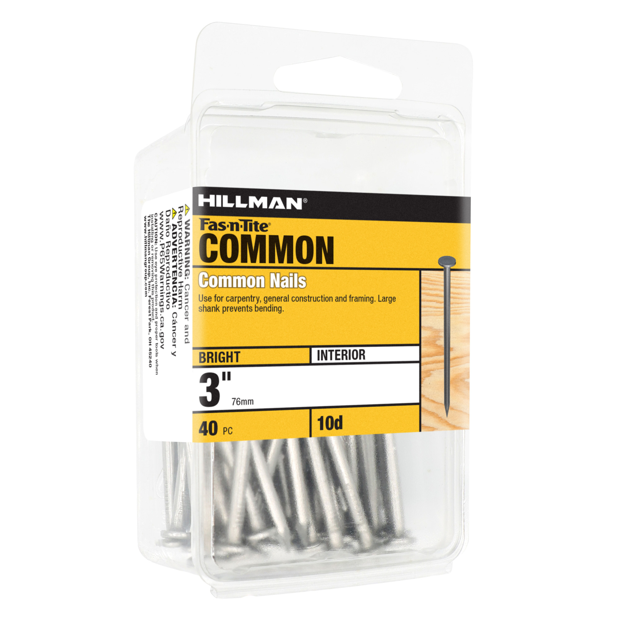 Hillman Bright Common Nails (3 in.) - 40 pc