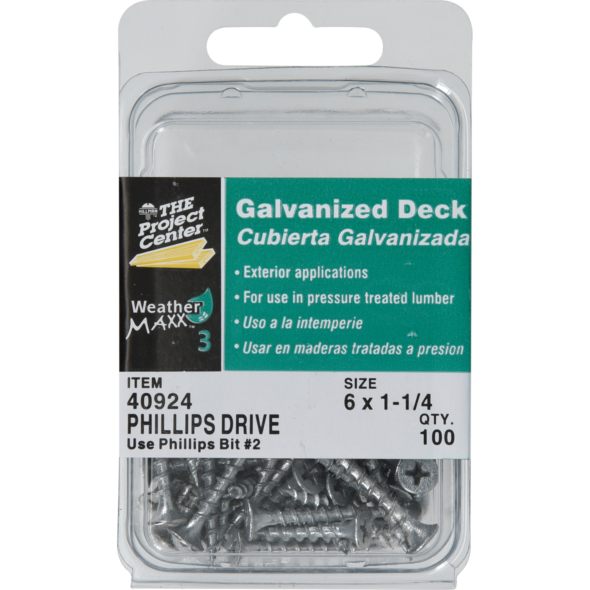 Project Center Galvanized Phillips Deck Screws (#6 x 1-1/4 in.) - 100 pc