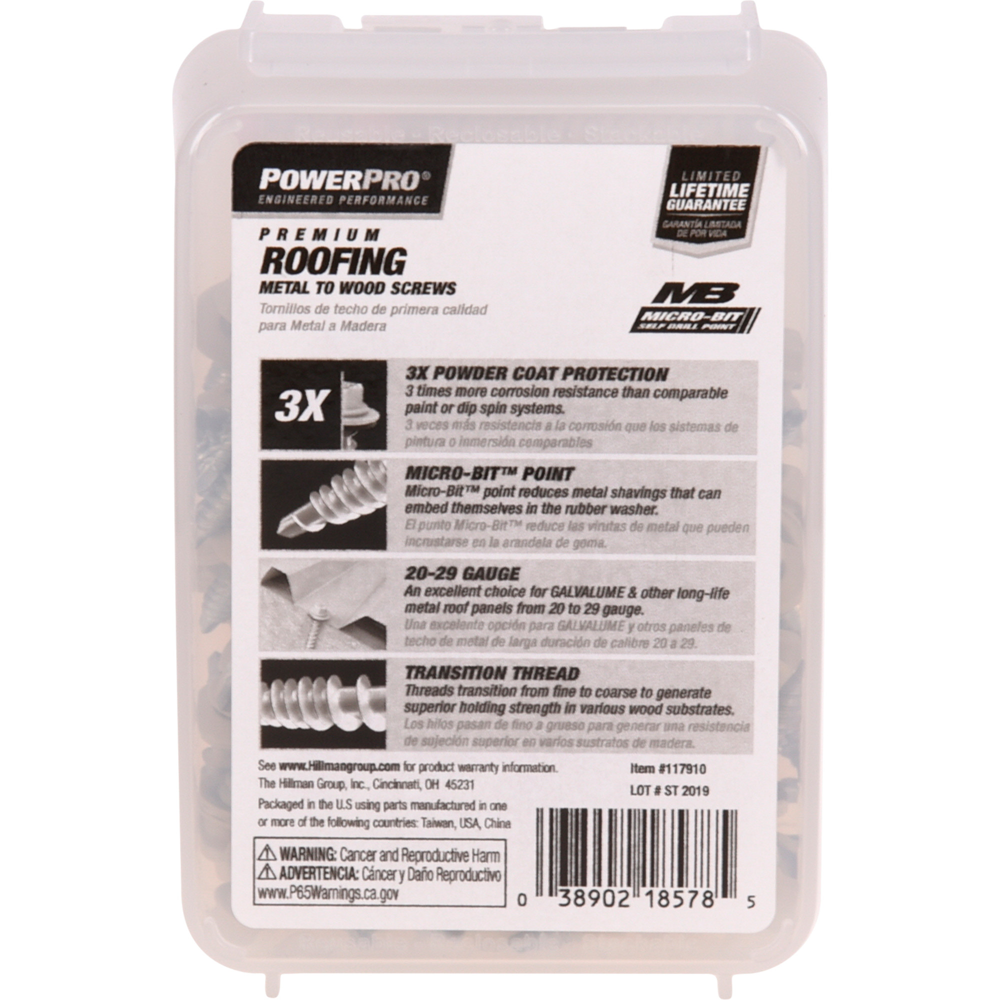 Power Pro Ivory Self Drilling Metal-to-Wood Roofing Screws (#10 x 1 in.) - 125 pc