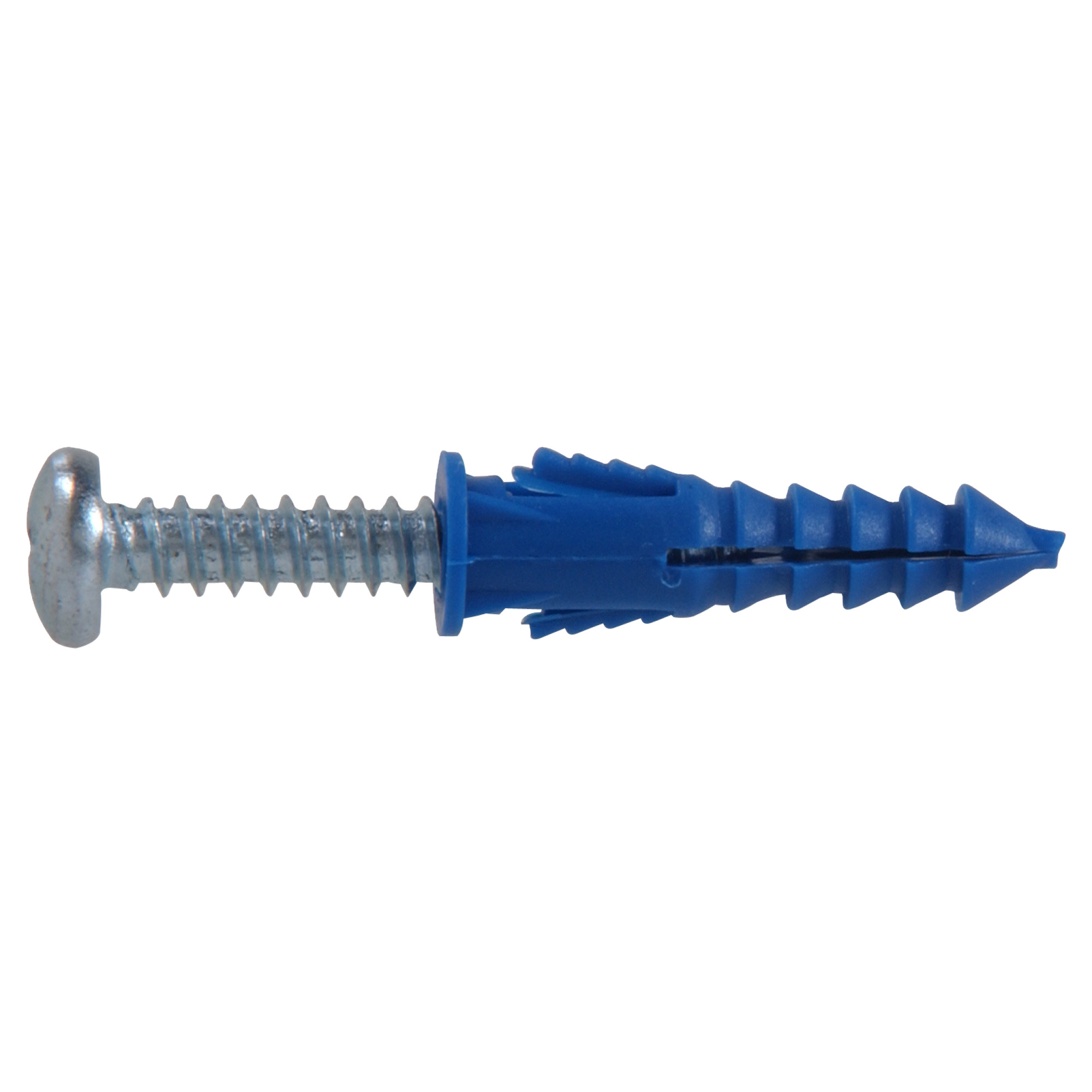 Hillman Blue Ribbed Plastic Anchor w/ Screws (#8-10-12 x 1-1/4 in.) - 25 pc