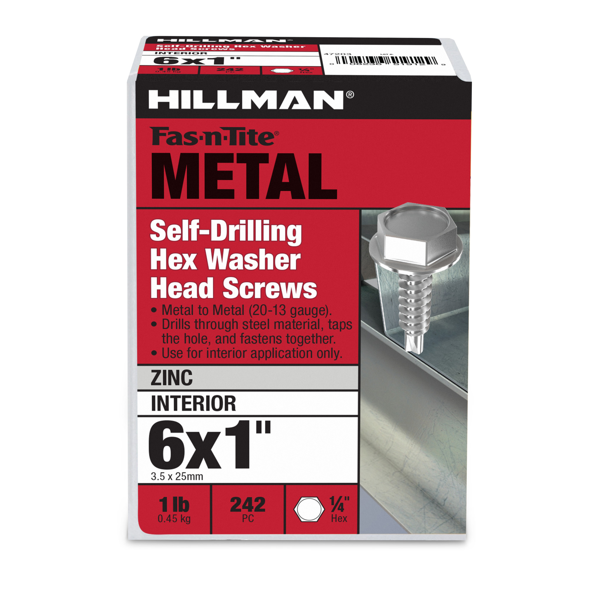 Hillman Zinc Hex Washer Head Self Drilling Screws (#6-20 x 1 in.)