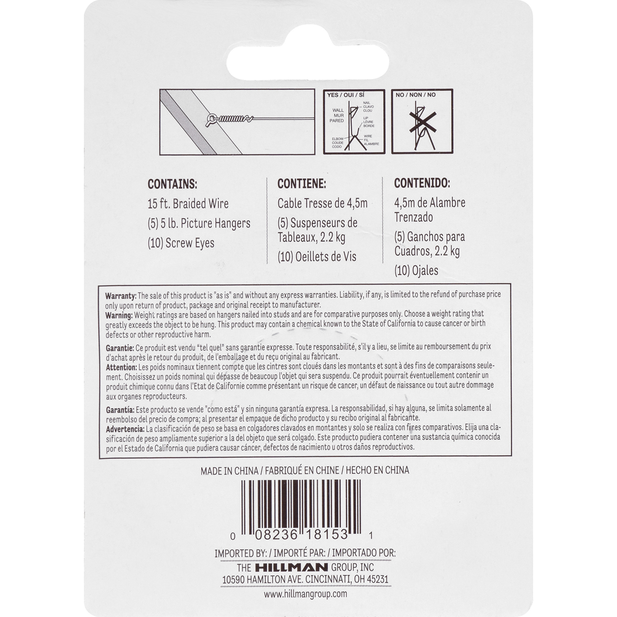 Hillman Picture Hanging Kit Set 5lb (5 Sets) 16 Piece