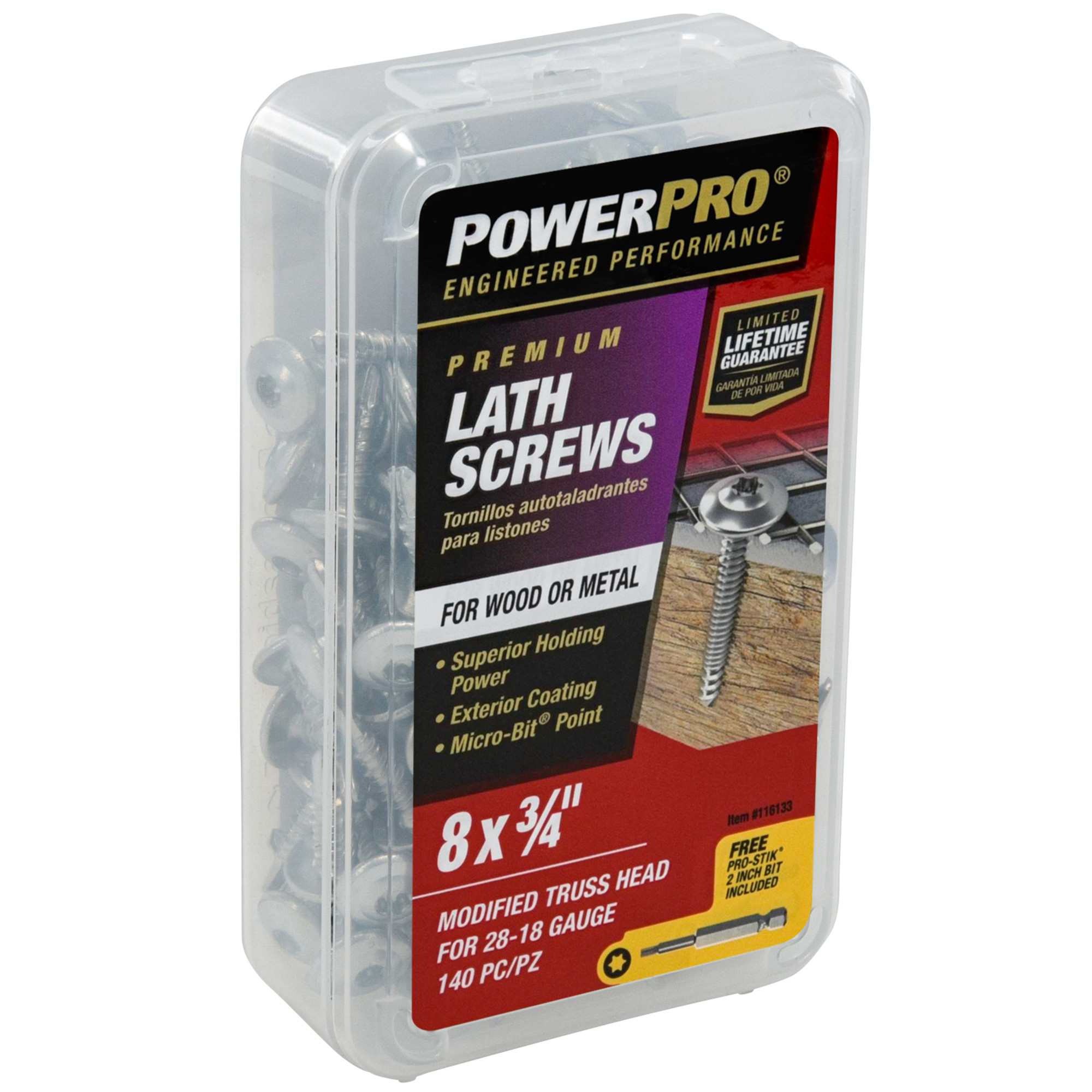 Power Pro Stainless Steel Truss-Head Lath Screws (#8 x 3/4 in.) - 1lb Box
