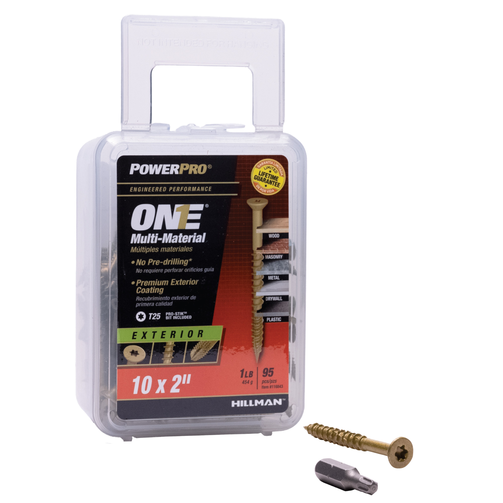 Power Pro ONE Flat Exterior Bronze Multi-Material Screws (#10 x 2 in.) - 95 pc