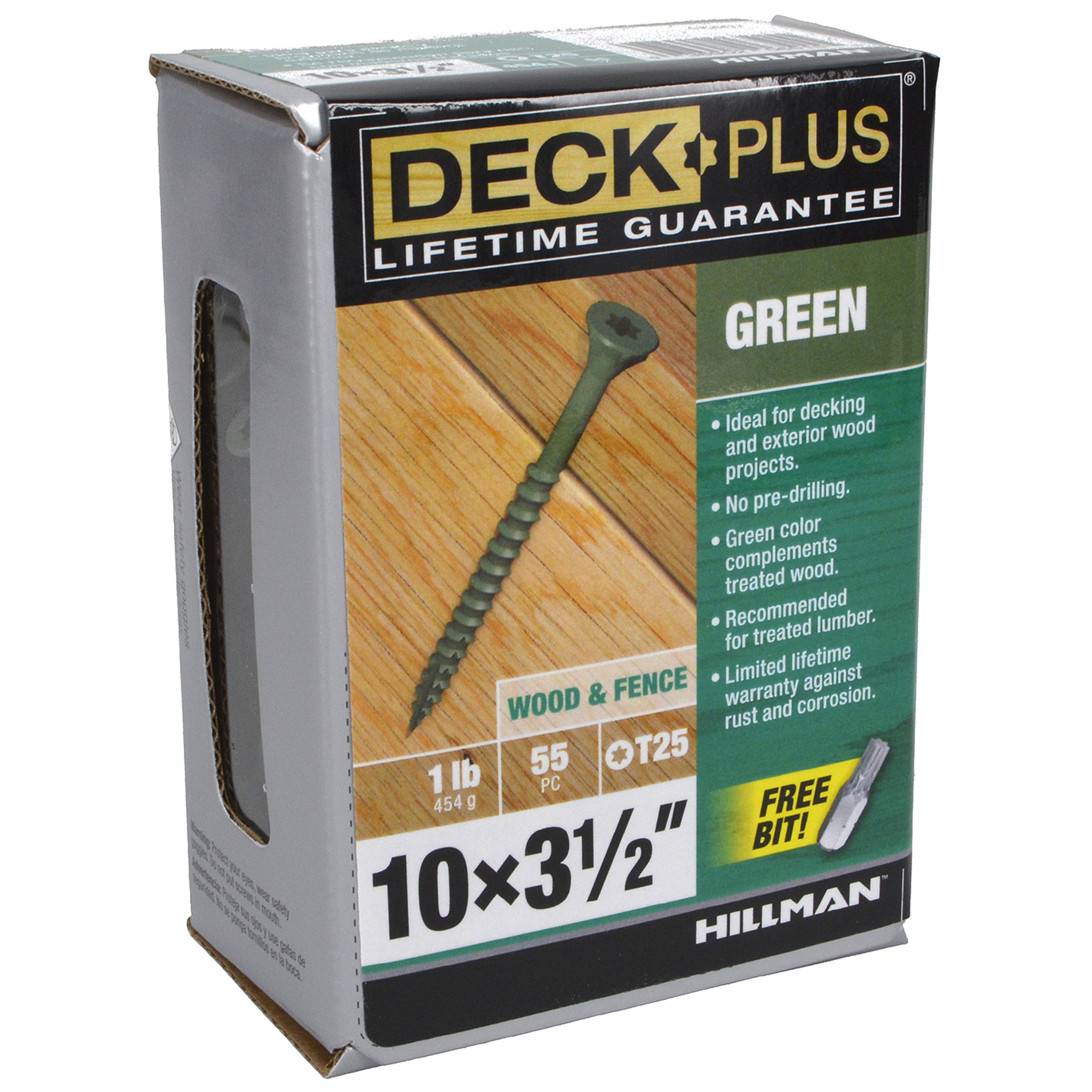 Deck Plus Green Deck Screws (#10 x 3-1/2 in.)