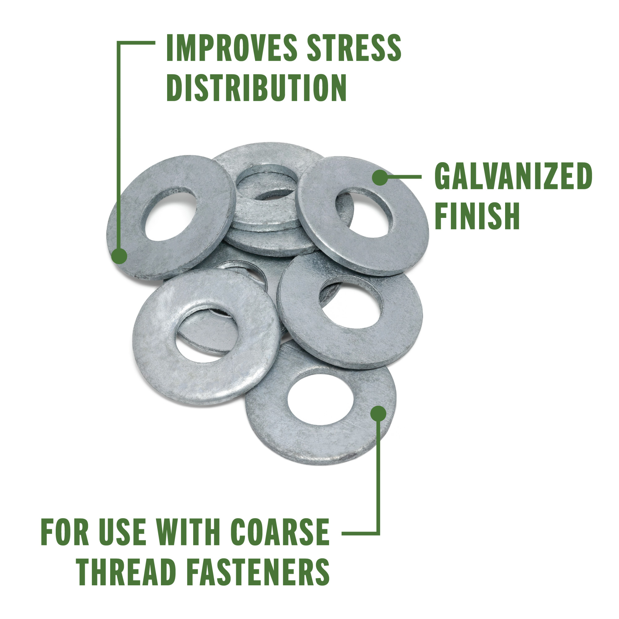 Hillman Galvanized Flat Washers (3/8 in.) - 100 pc