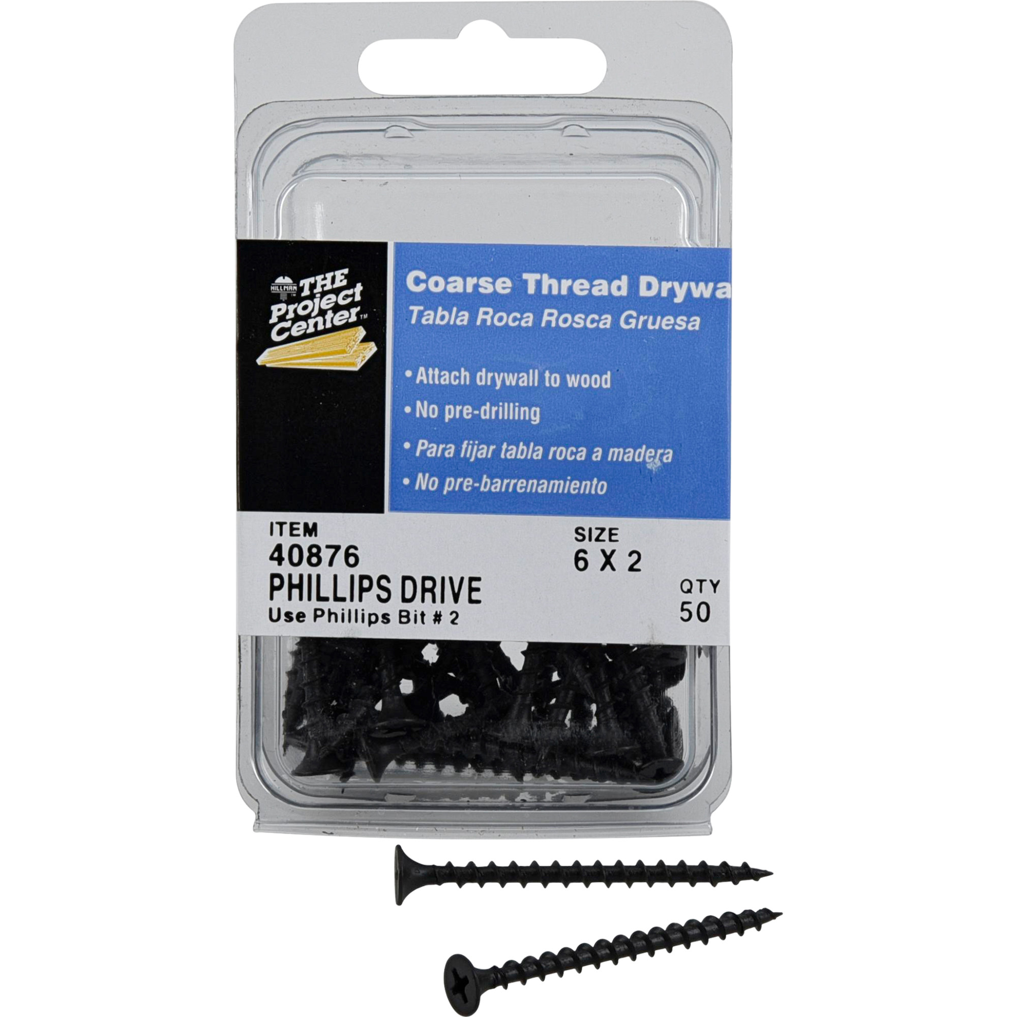 Hillman Coarse Thread Drywall Screws (#6 x 2 in.) - 50 pc