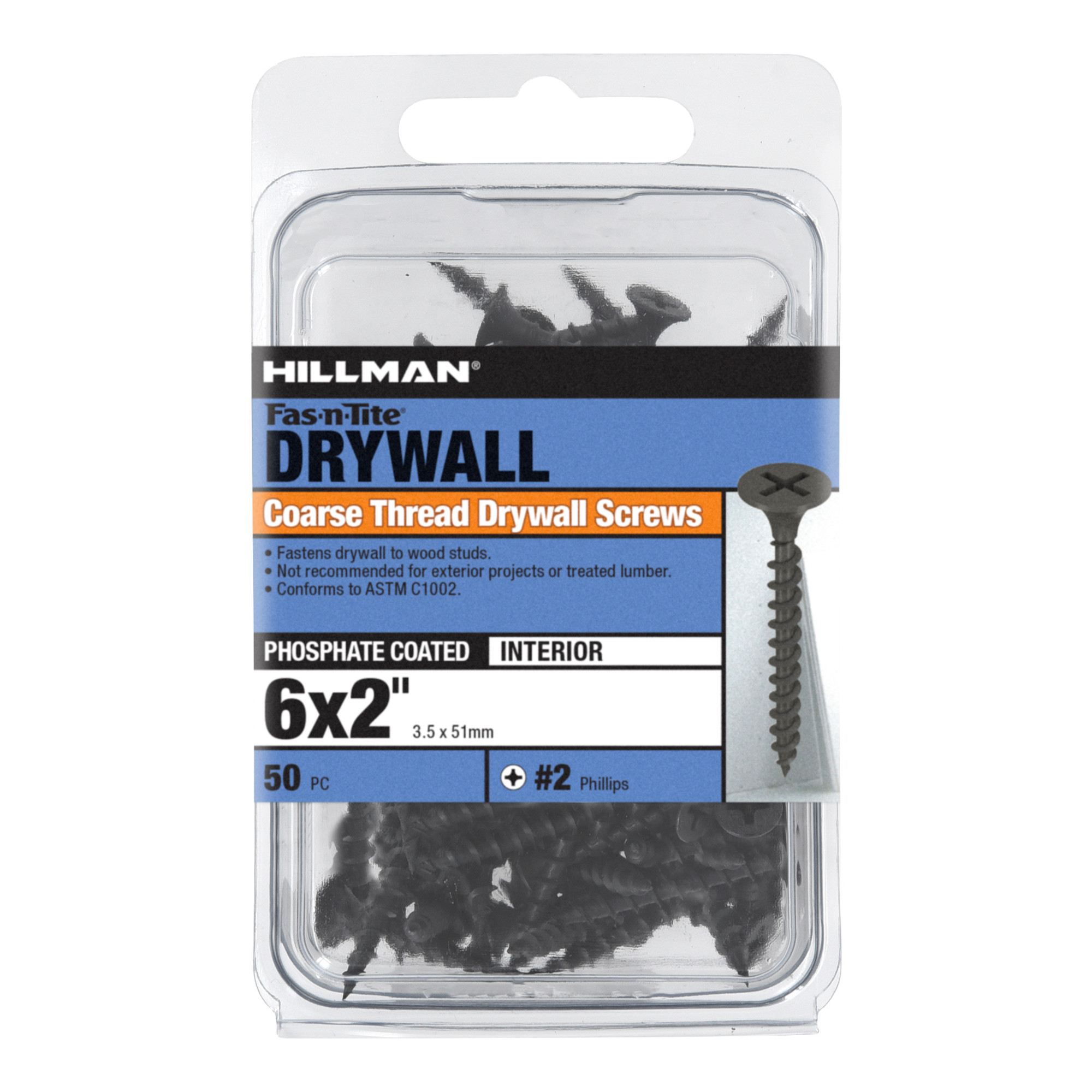 Hillman Coarse Thread Drywall Screws (#6 x 2 in.) - 50 pc