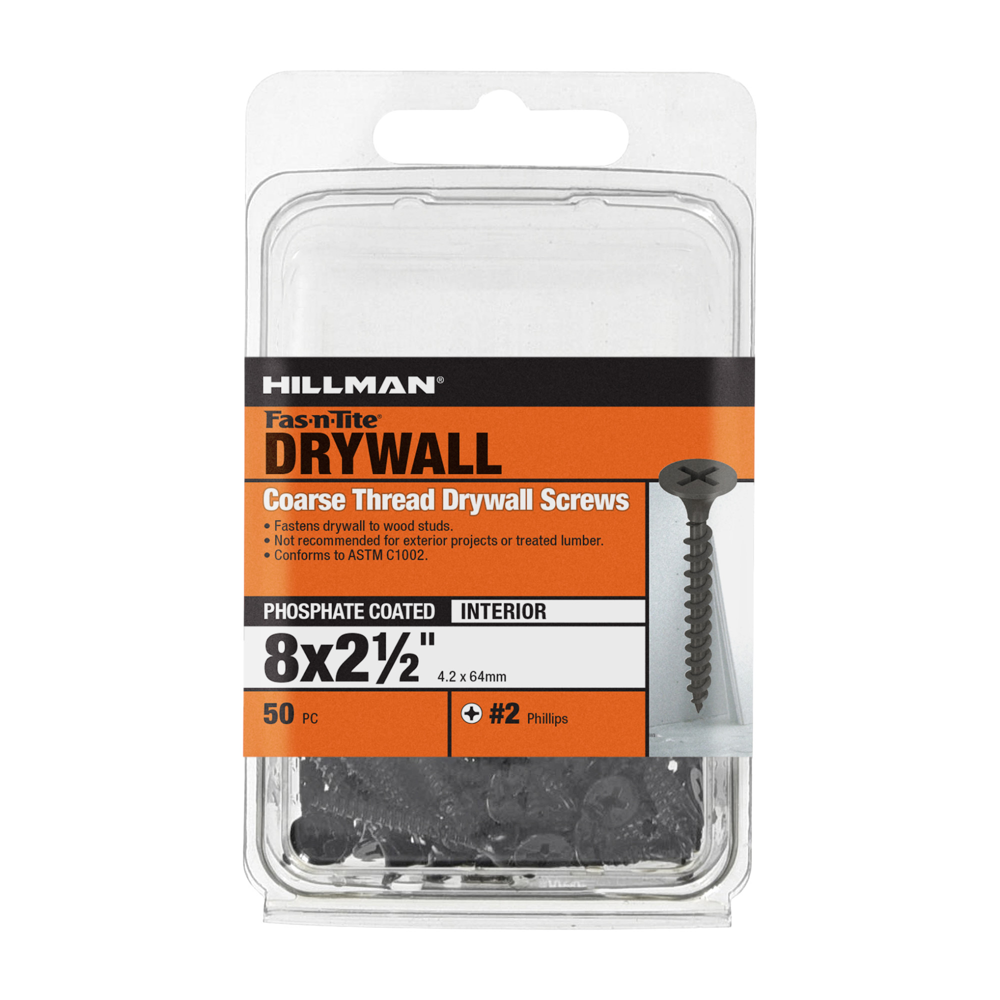 Hillman Coarse Thread Drywall Screws (#8 x 2-1/2 in.) - 250 pc