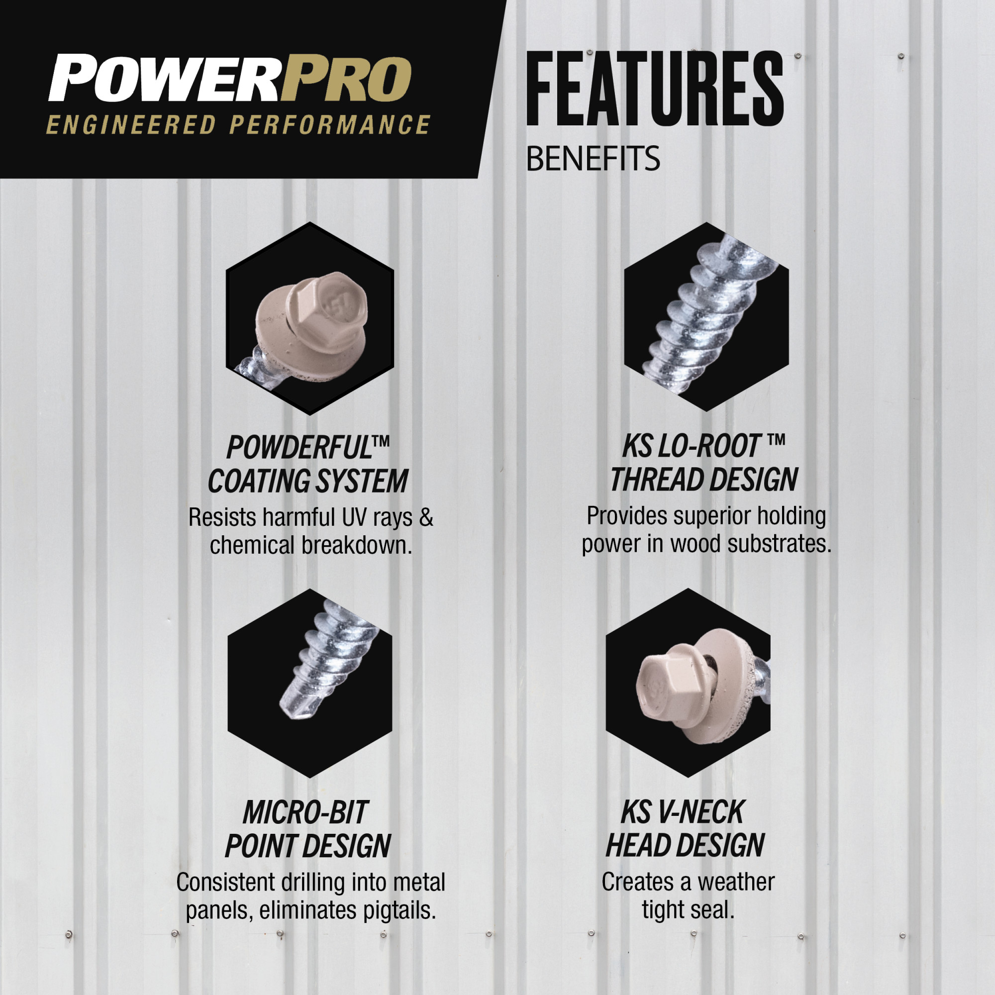 Power Pro Ivory Self Drilling Metal-to-Wood Roofing Screws (#10 x 1 in.) - 125 pc