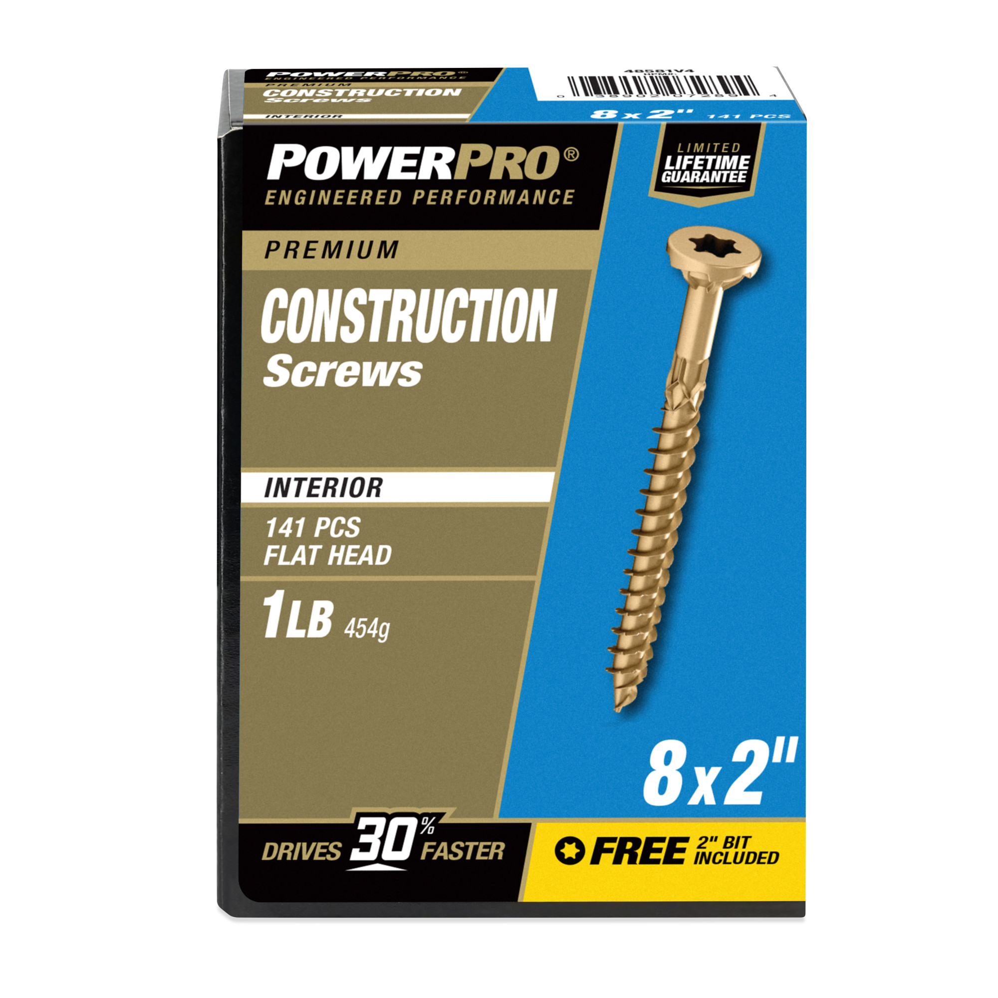 Power Pro Premium Interior Construction Screws (#8 x 2 in.) - 141 pc