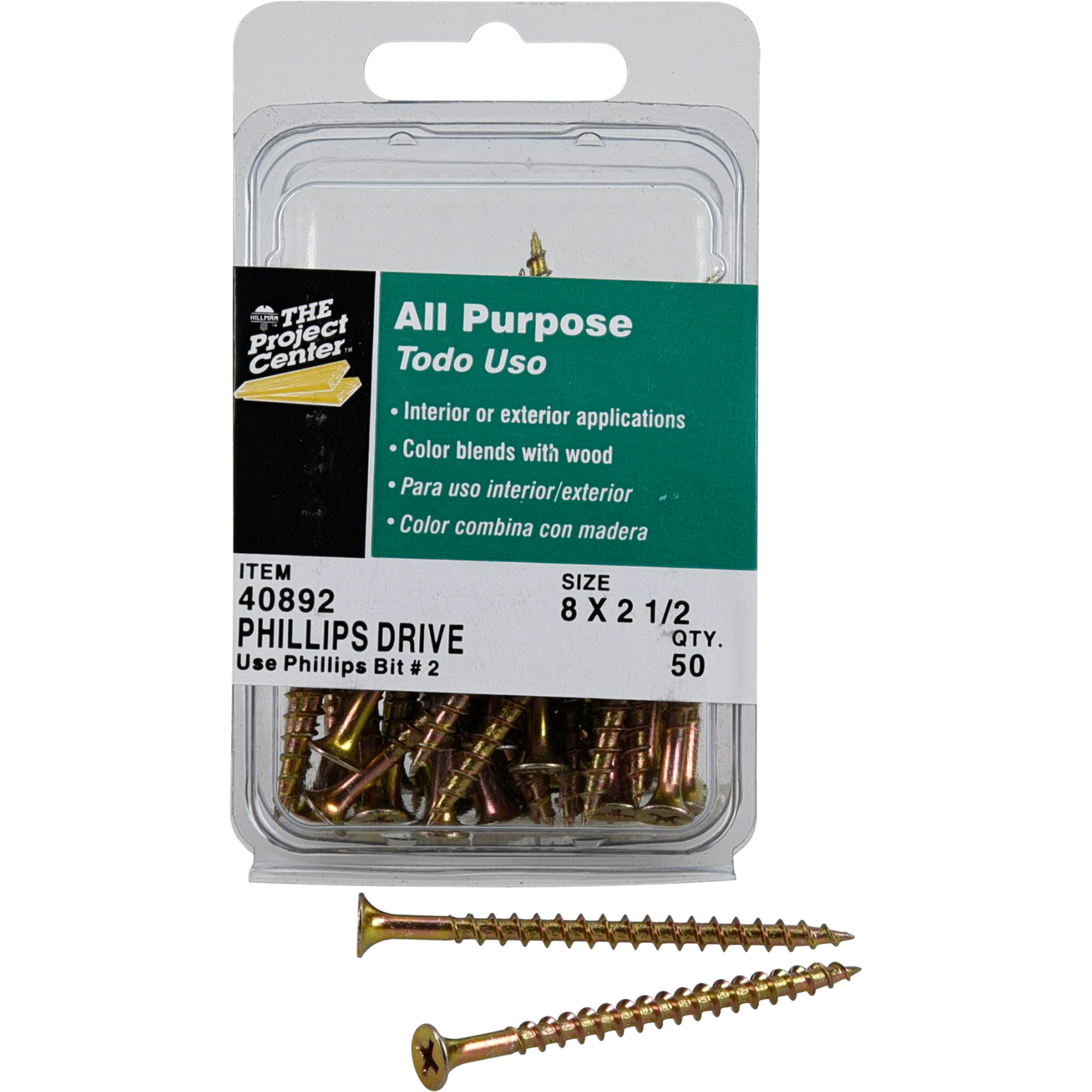 Hillman Bugle Head Phillips Interior Construction Wood Screws (#8 x 2-1/2 in.) - 50 pc